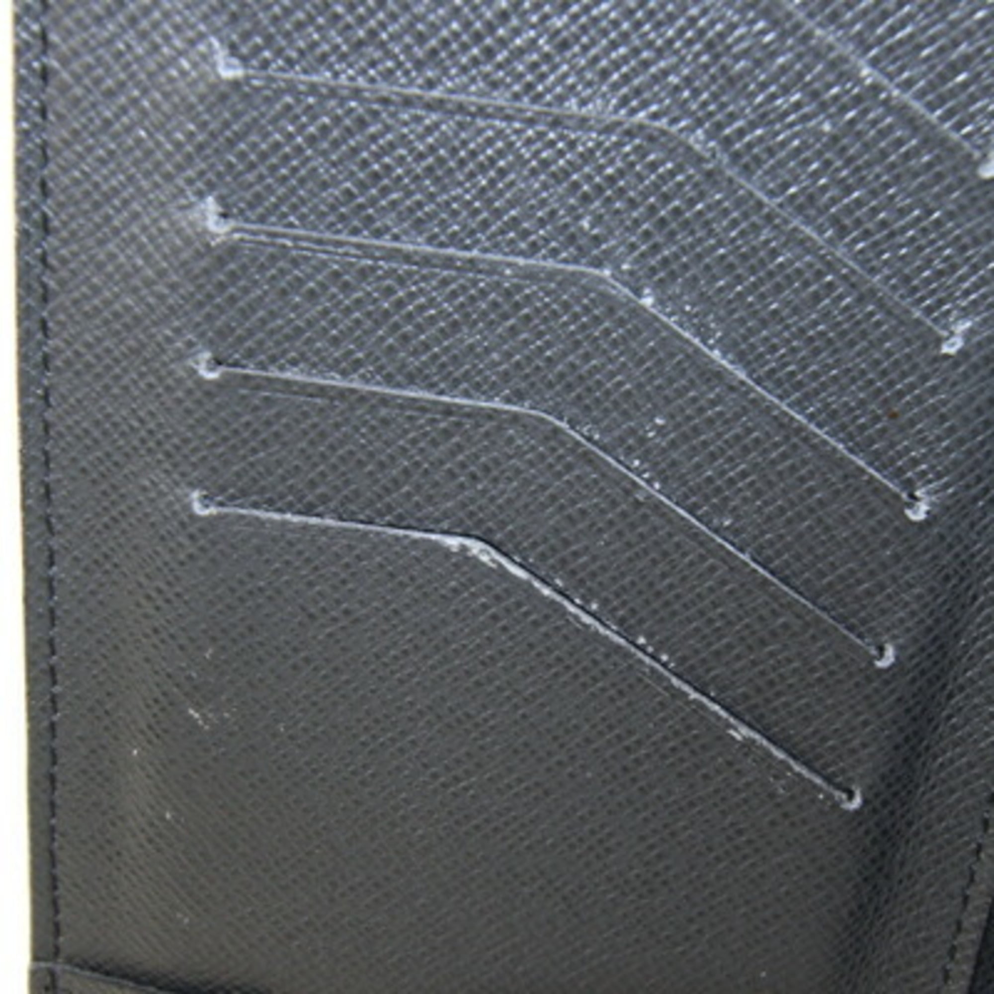 Louis Vuitton Black Noir Taiga Leather Long Bill Wallet