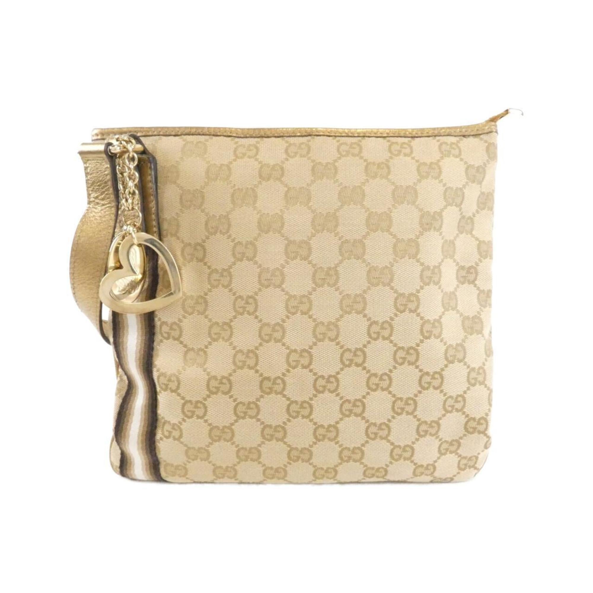 Gucci Beige Gg Canvas Shoulder Bag (Pre-Owned)