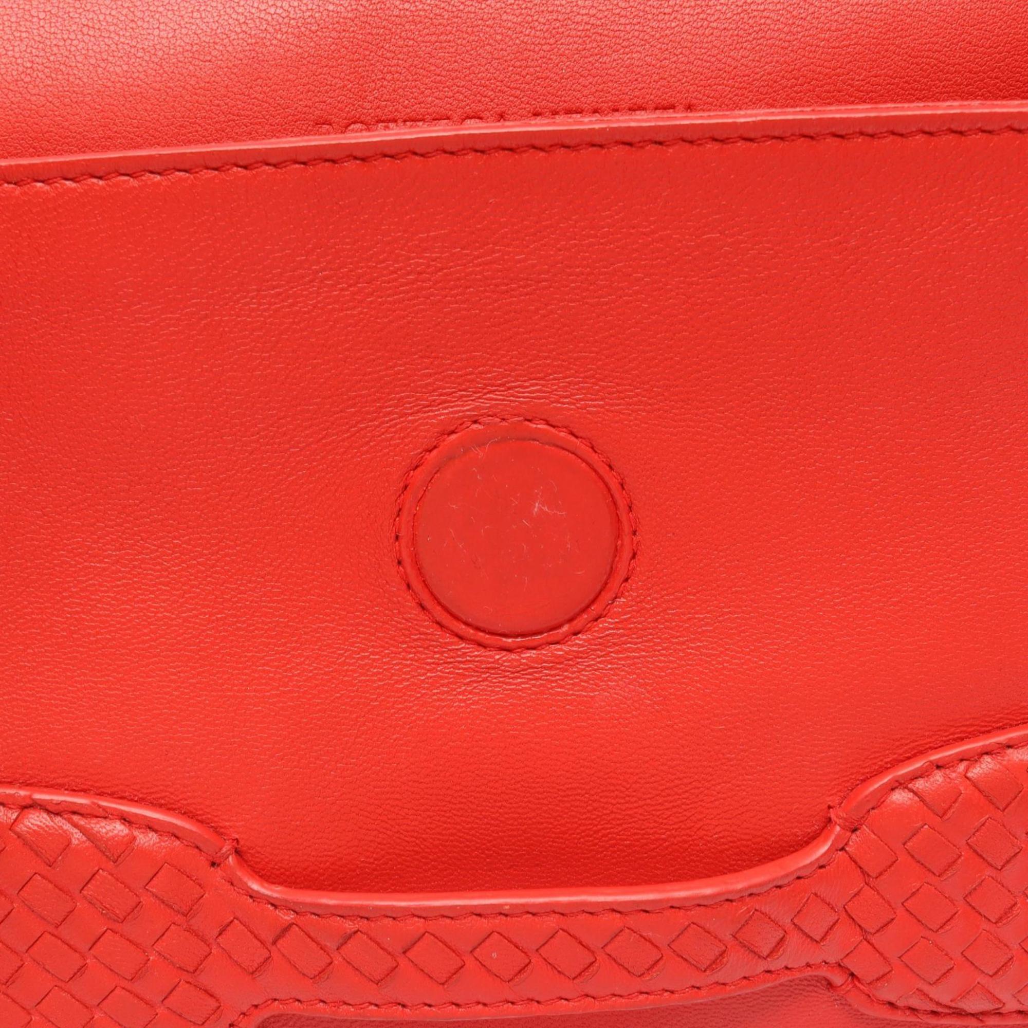 Bottega Veneta Red Color Leather Shoulder Bag