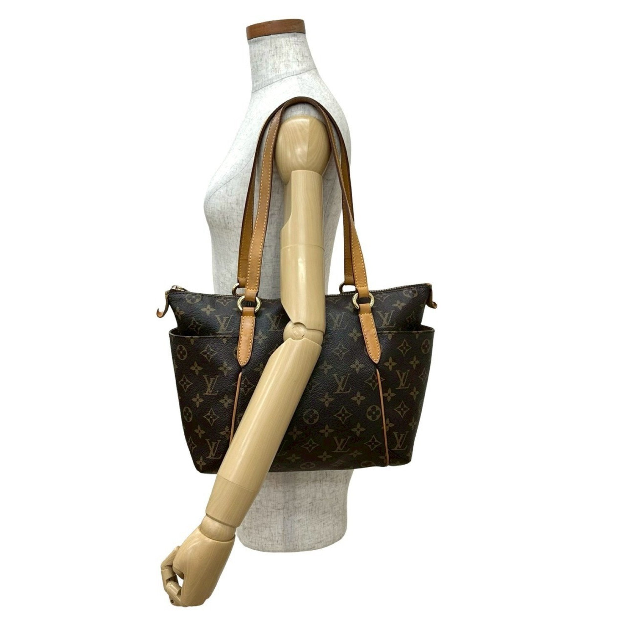 Louis Vuitton Brown Leather Pvc Handbag Shoulder Bag Tote Bag