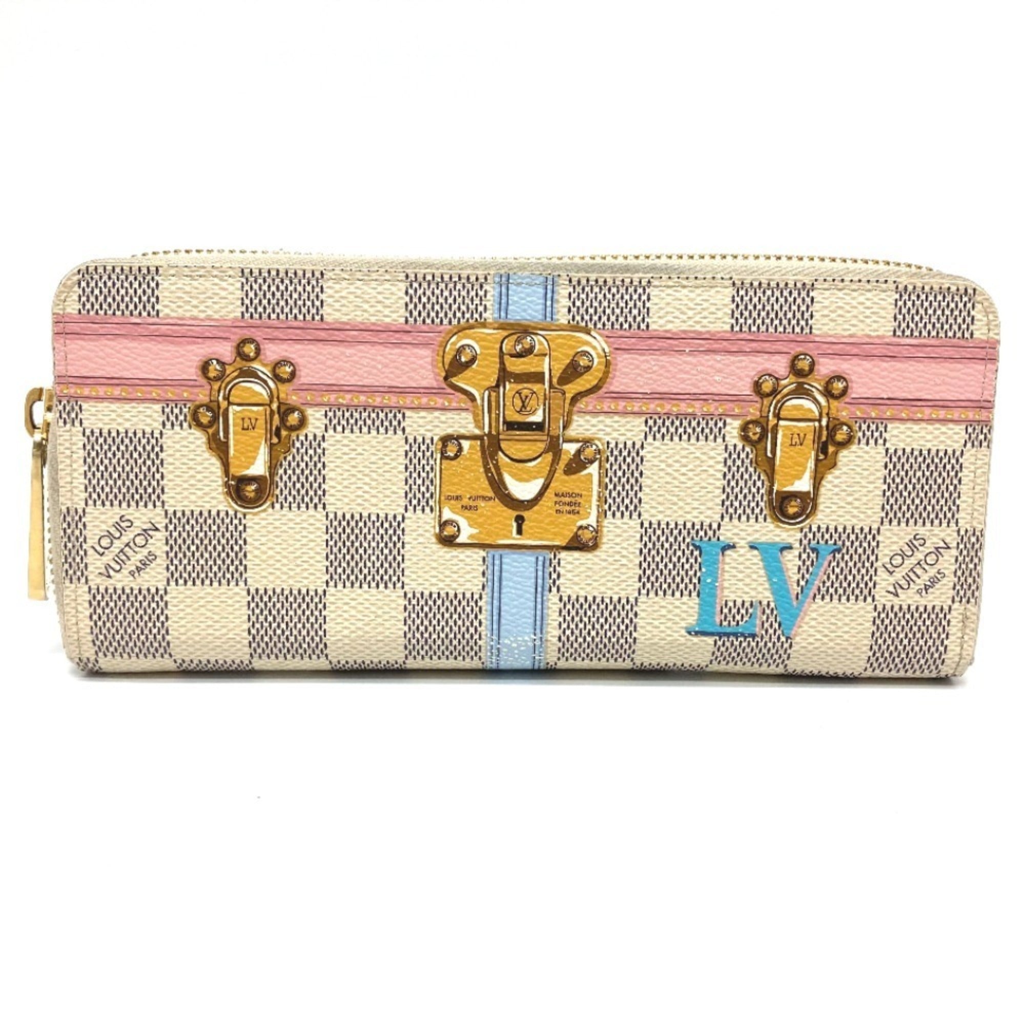 Louis Vuitton Damier Damier Azur White Damier Azur Long Wallet