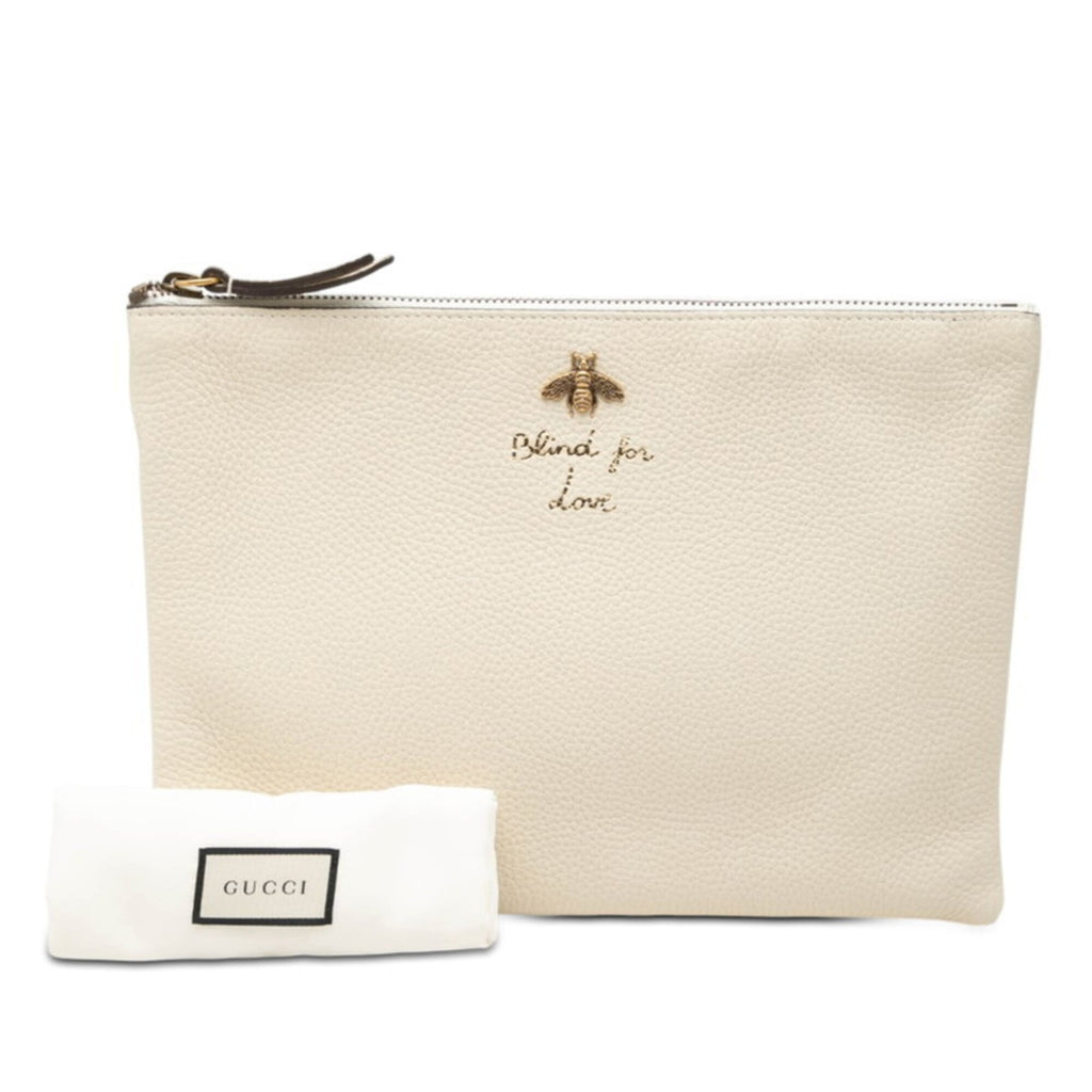 Gucci Ivory Leather Clutch Bag (Pre-Owned)