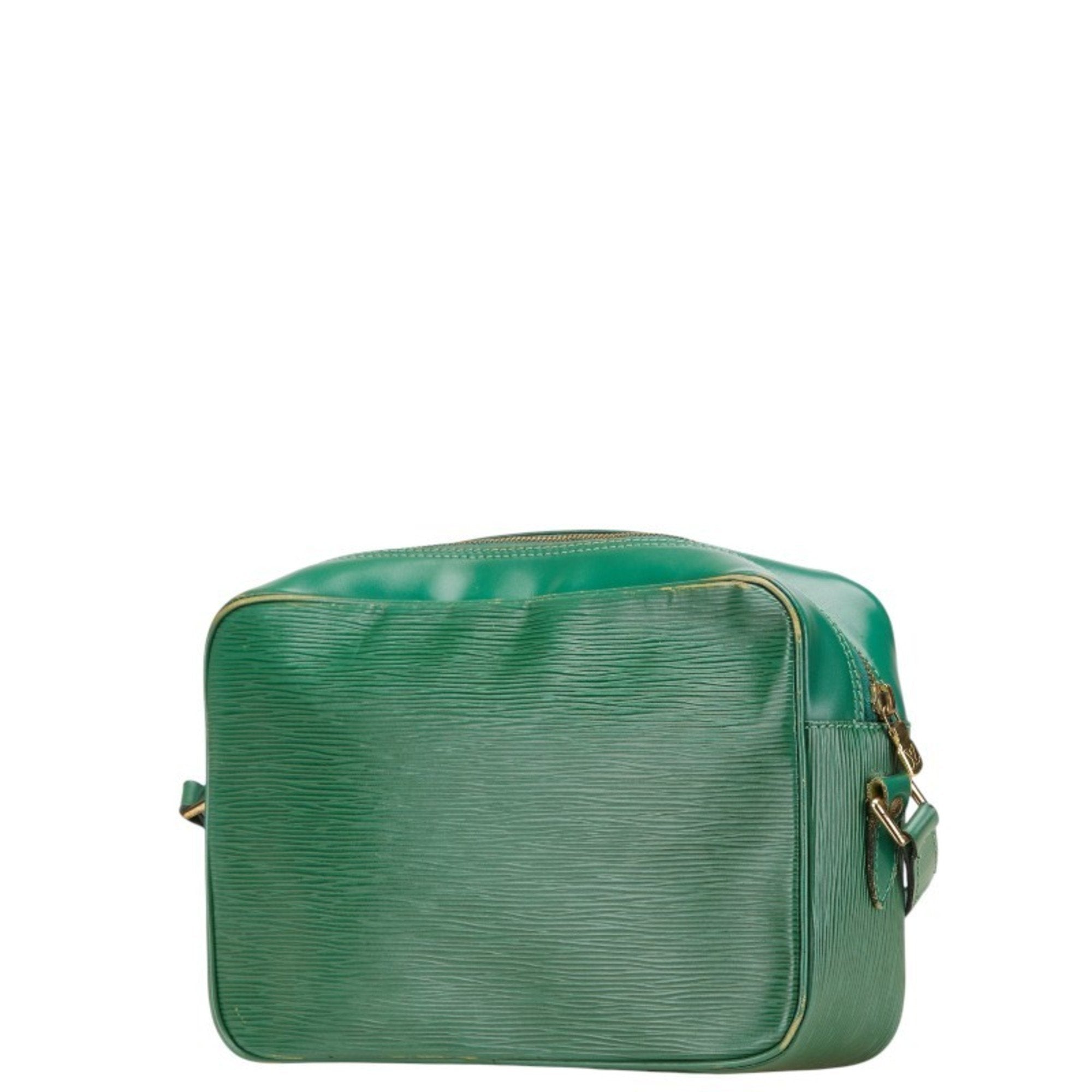 Louis Vuitton Borneo Green Leather Shoulder Bag