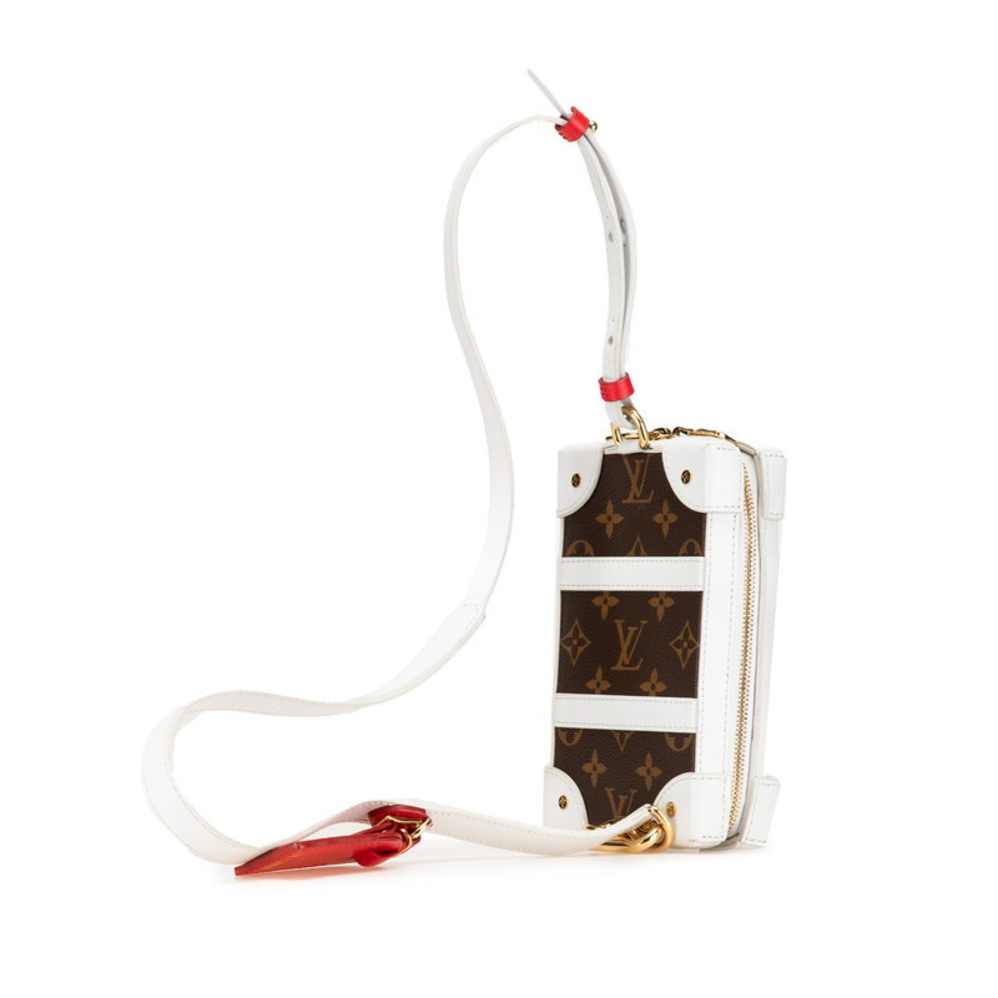 Louis Vuitton Brown White Pvc Leather Shoulder Bag Sling Bag
