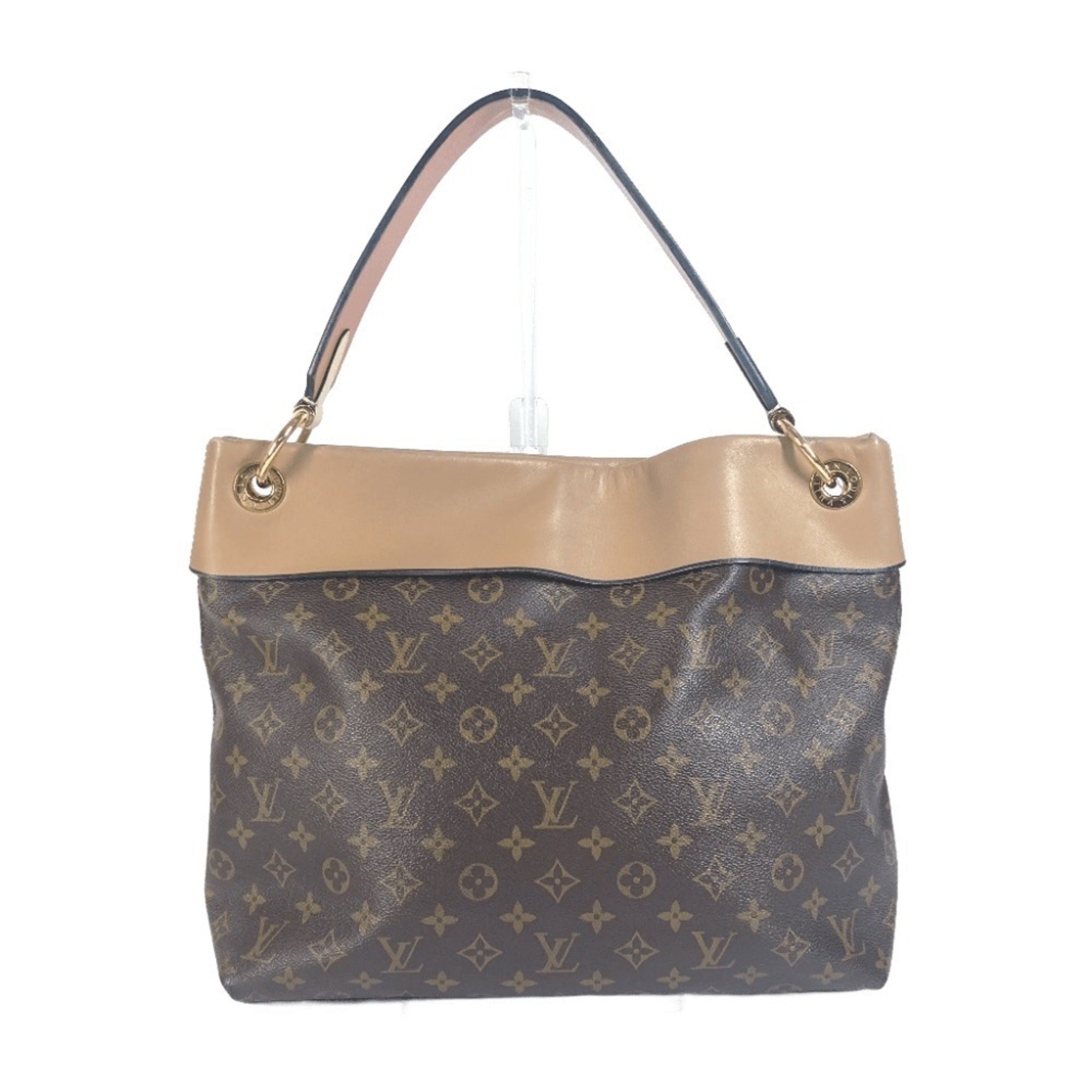 Louis Vuitton Beige Brown Monogram Monogram Shoulder Bag Tote Bag