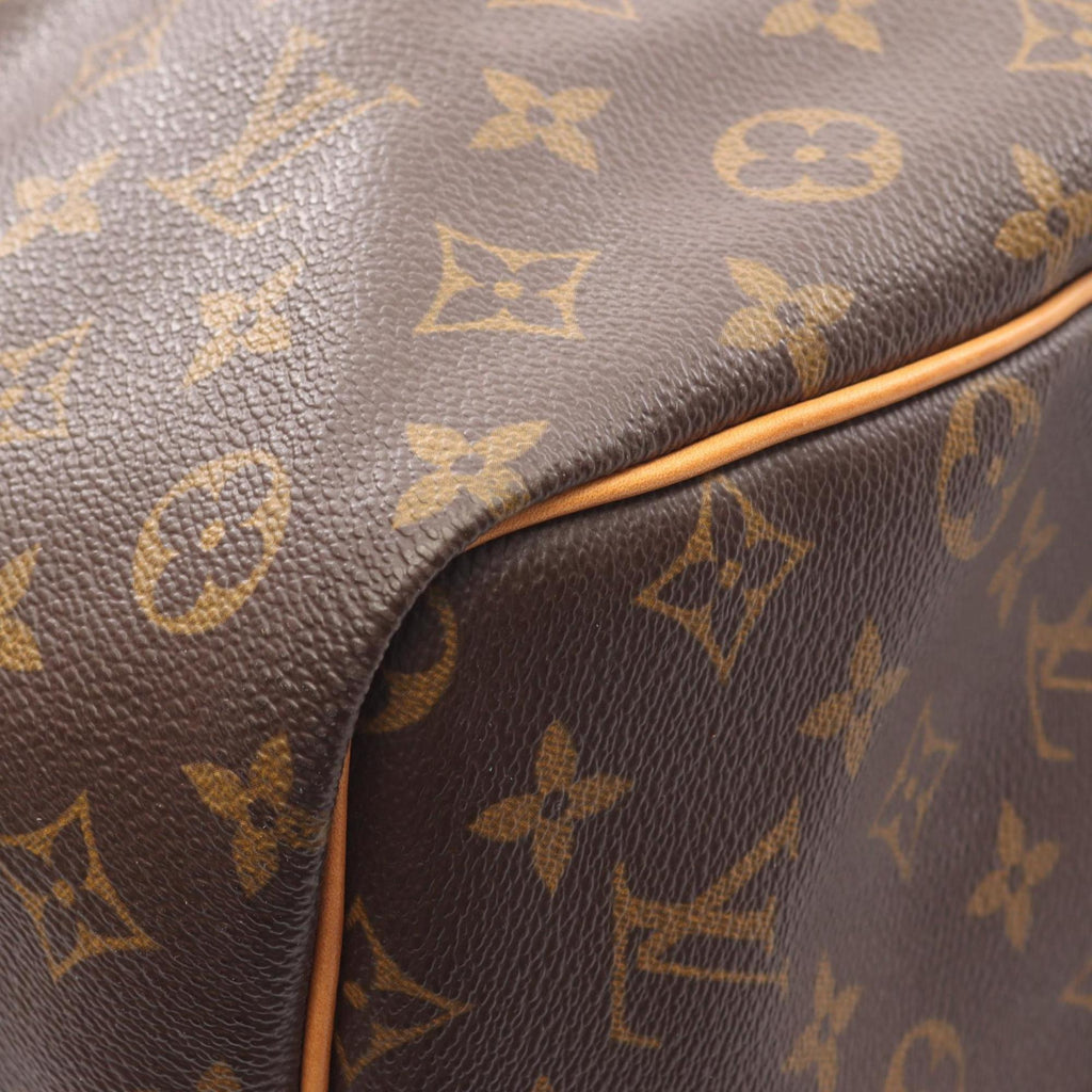 Louis Vuitton Brown Coated Canvas Leather Boston Bag
