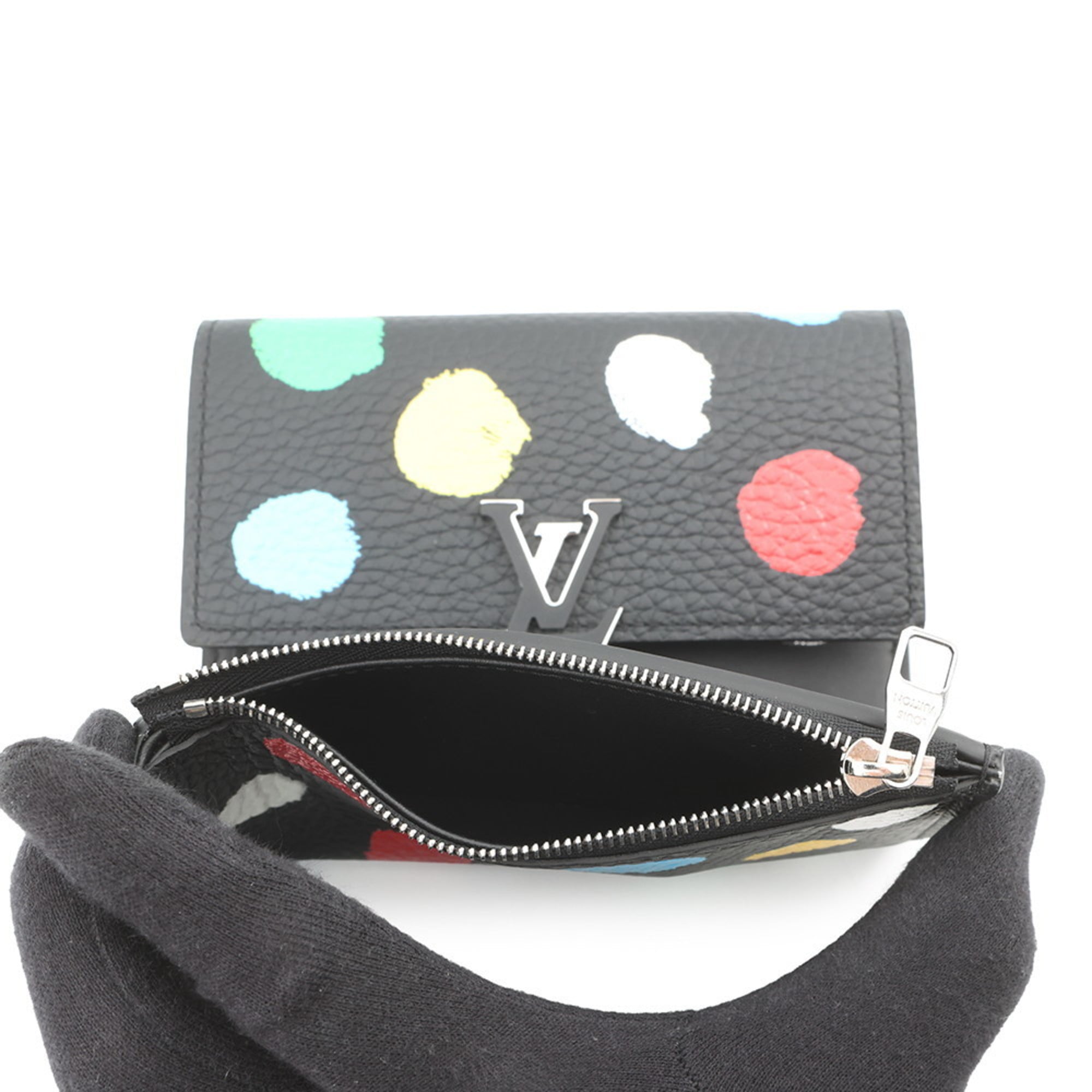 Louis Vuitton Black Multi-Color Noir Leather Wallet (Tri-Fold)