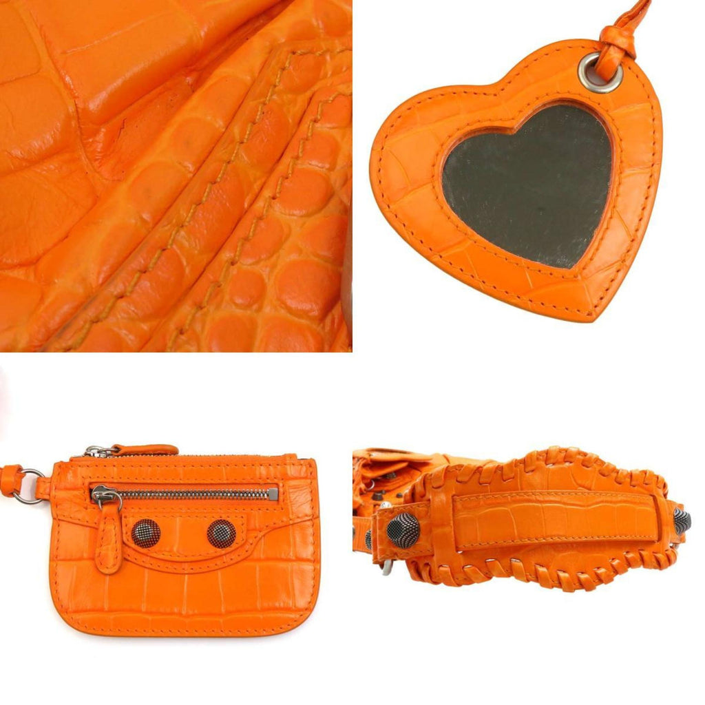 Balenciaga Orange Leather Pouch Shoulder