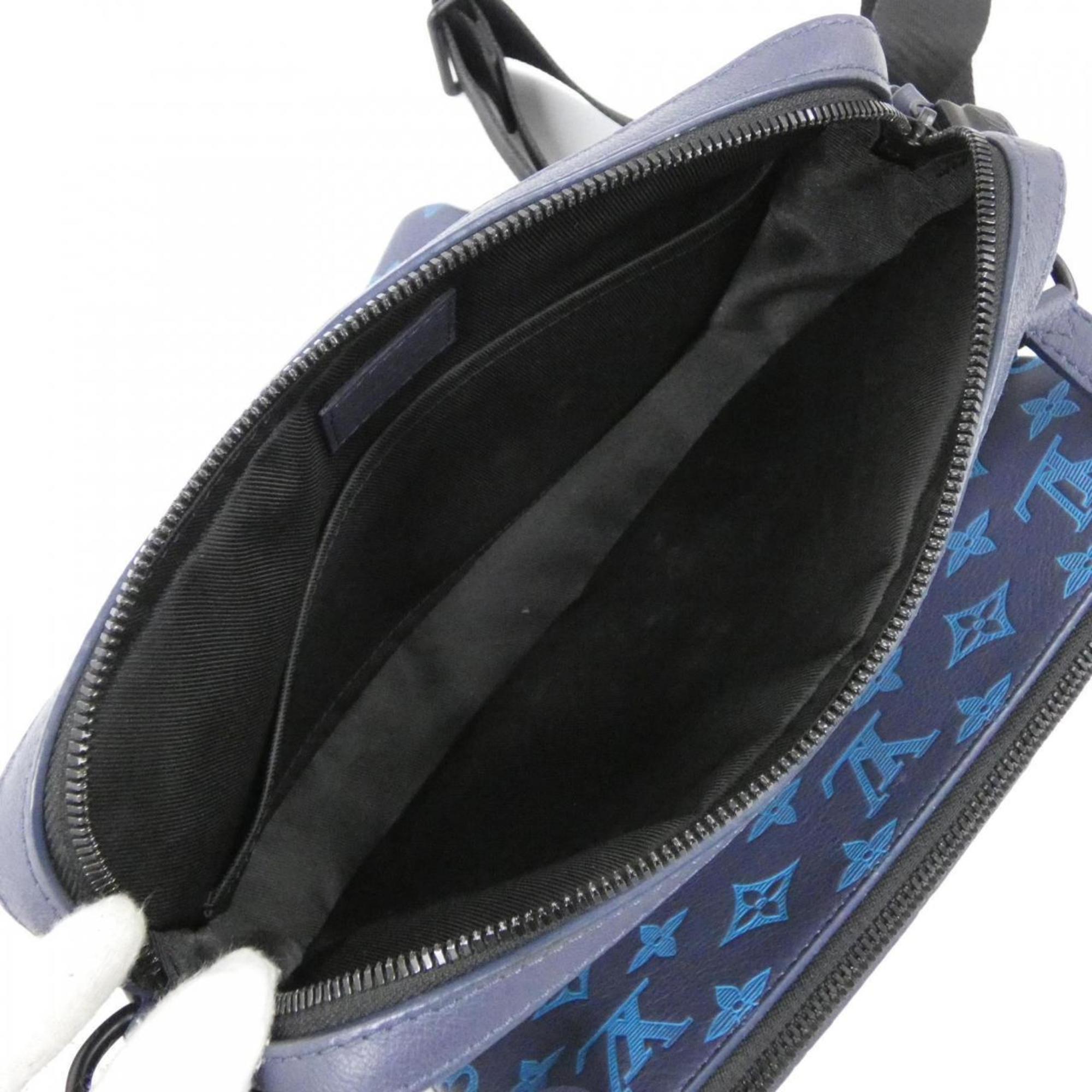 Louis Vuitton Black Blue Leather Shoulder Bag