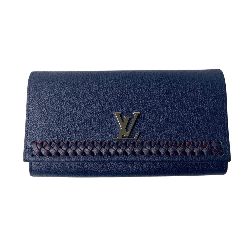 Louis Vuitton Navy Leather Long Wallet