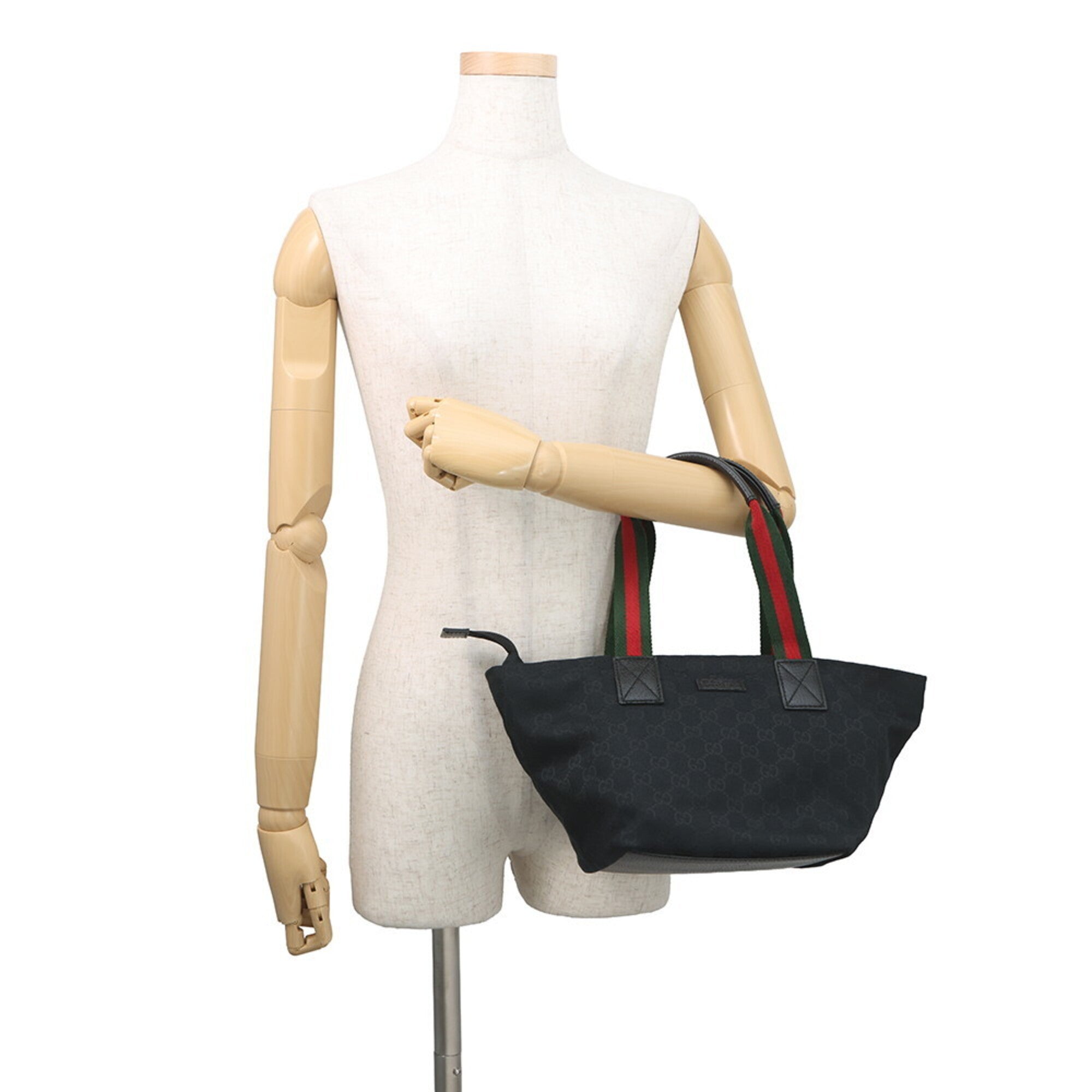 Gucci Black Gg Canvas Handbag Tote Bag (Pre-Owned)