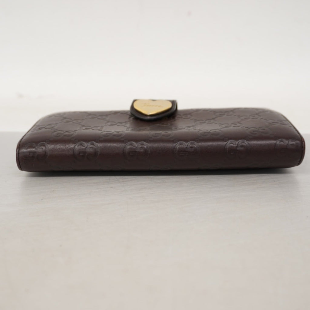 Gucci Brown Leather Long Wallet (Bi-Fold) (Pre-Owned)