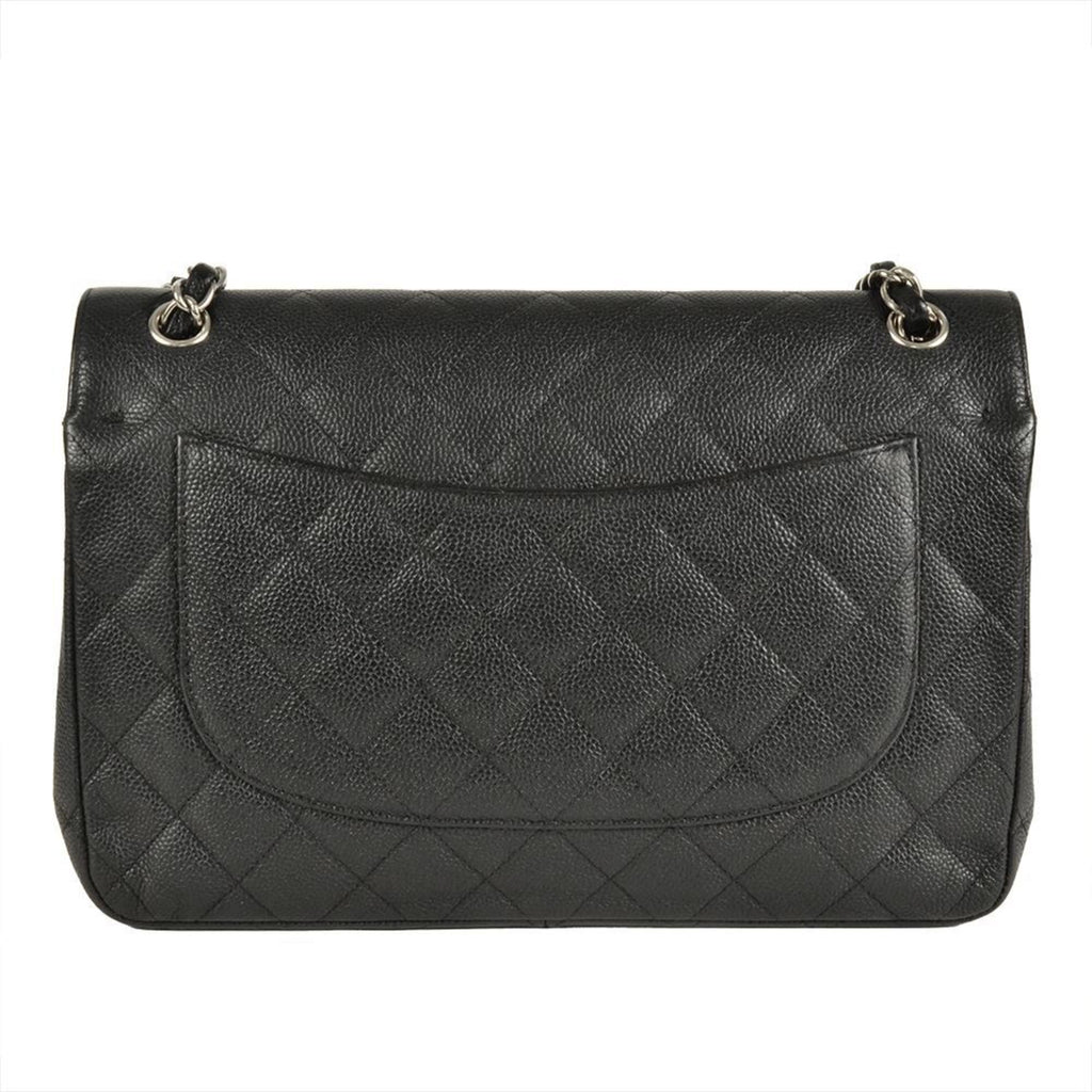 Chanel Black Grained Calfskin Shoulder Bag