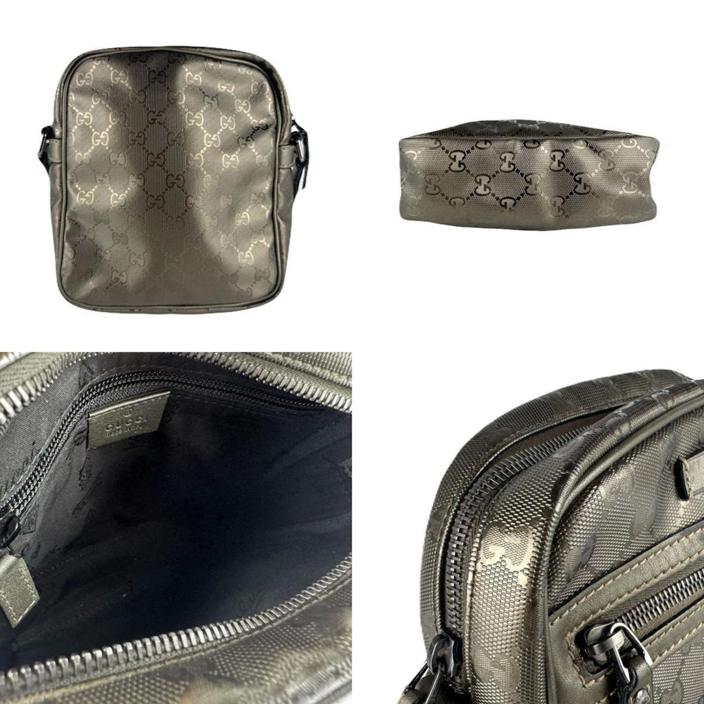 Gucci Gg Imprimé Khaki Pvc Leather Shoulder Bag (Pre-Owned)