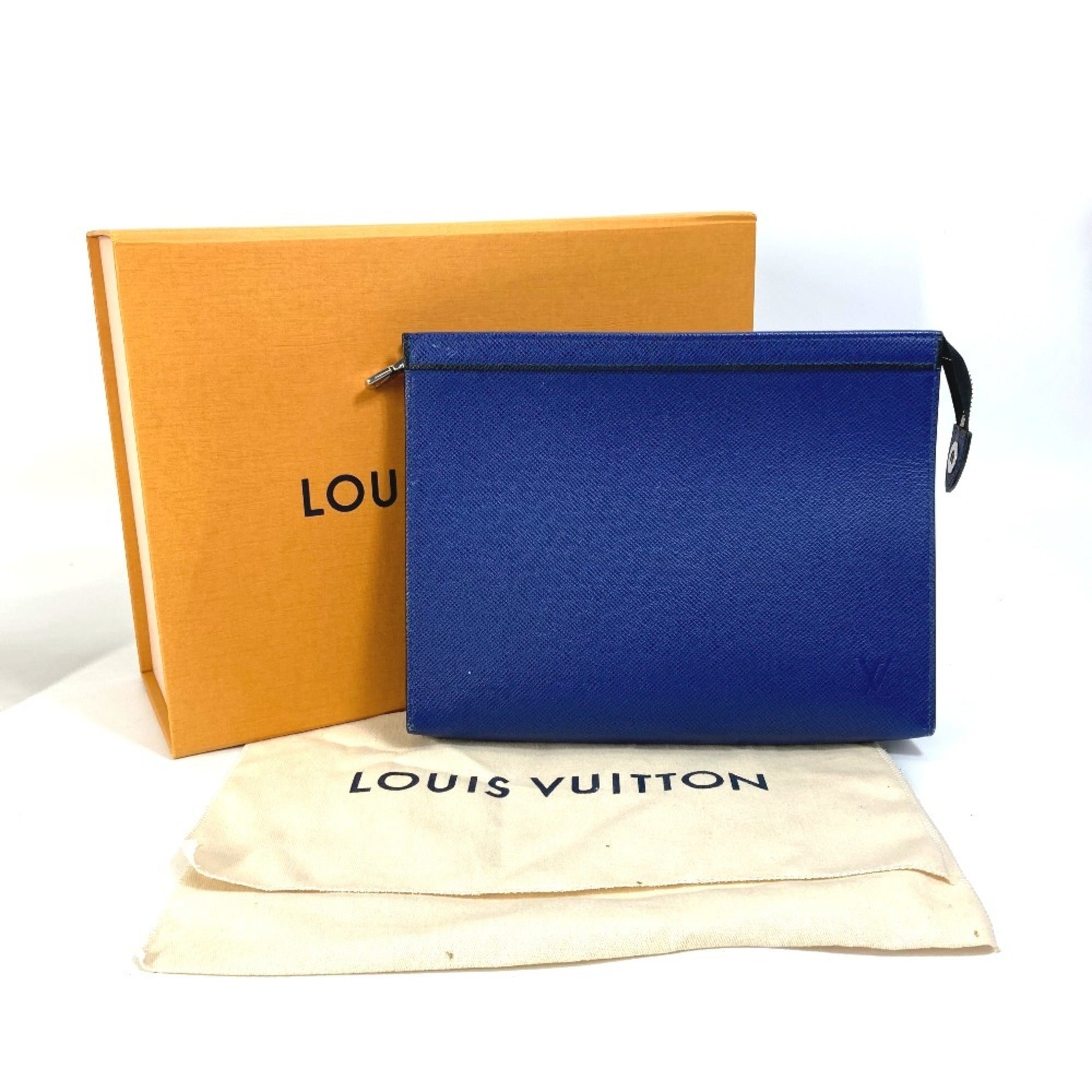 Louis Vuitton Taiga Blue Taiga Leather Pouch