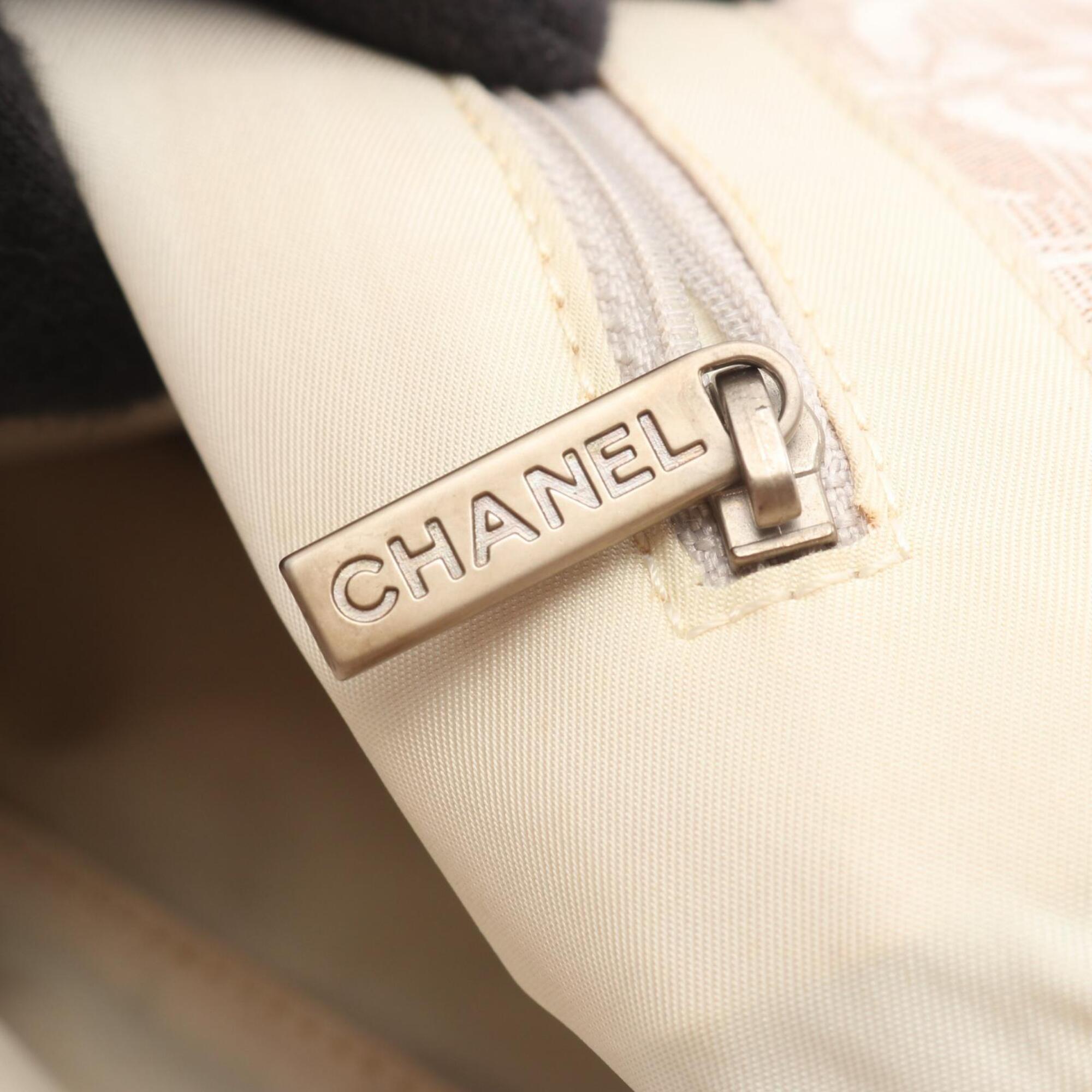 Chanel 2.55 Pink Leather Nylon Canvas Handbag Tote Bag