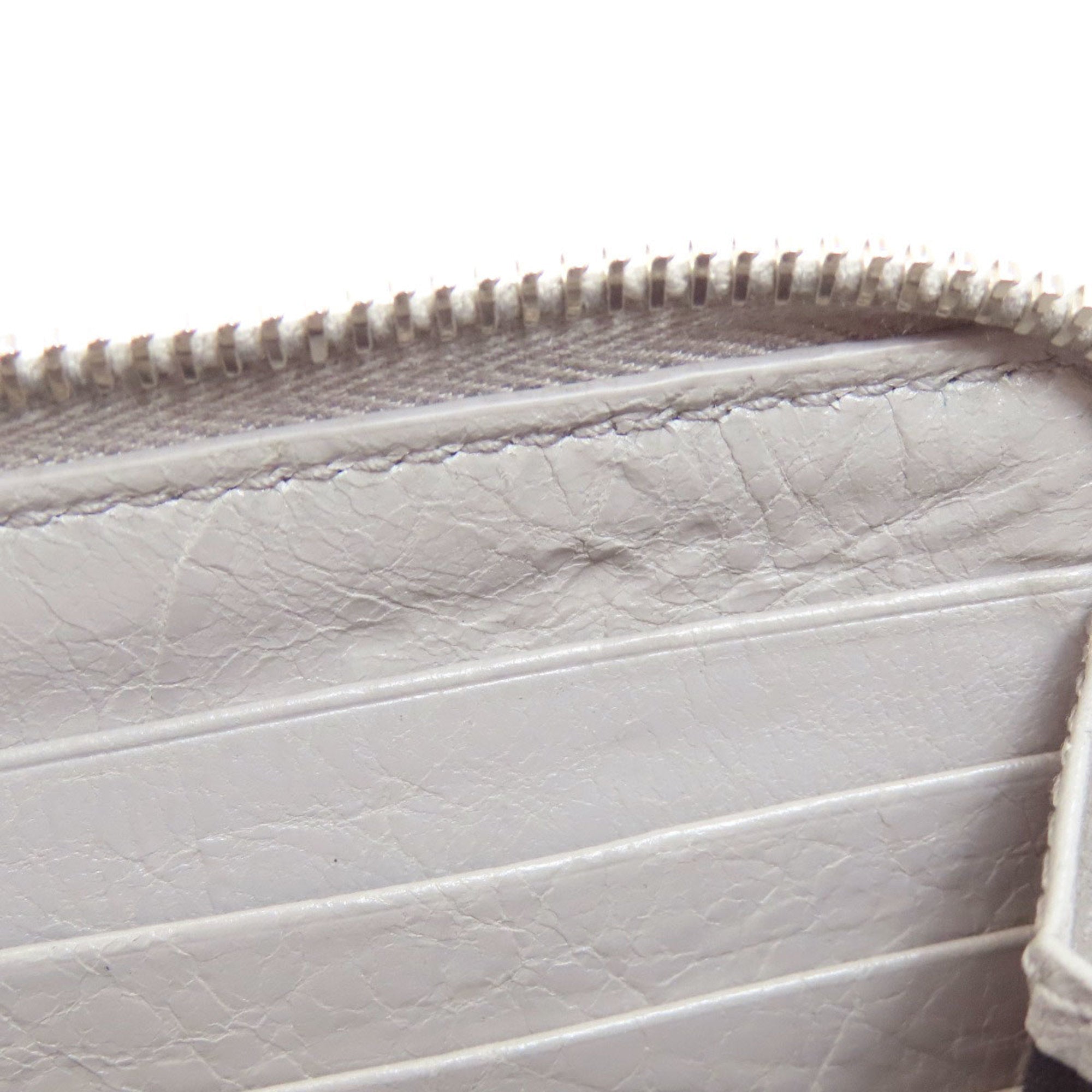 Balenciaga Gray Leather Long Wallet (Bi-Fold)