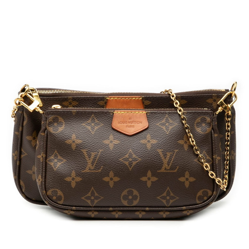 Louis Vuitton Brown Pvc Leather Handbag Pochette Pouch Shoulder Bag
