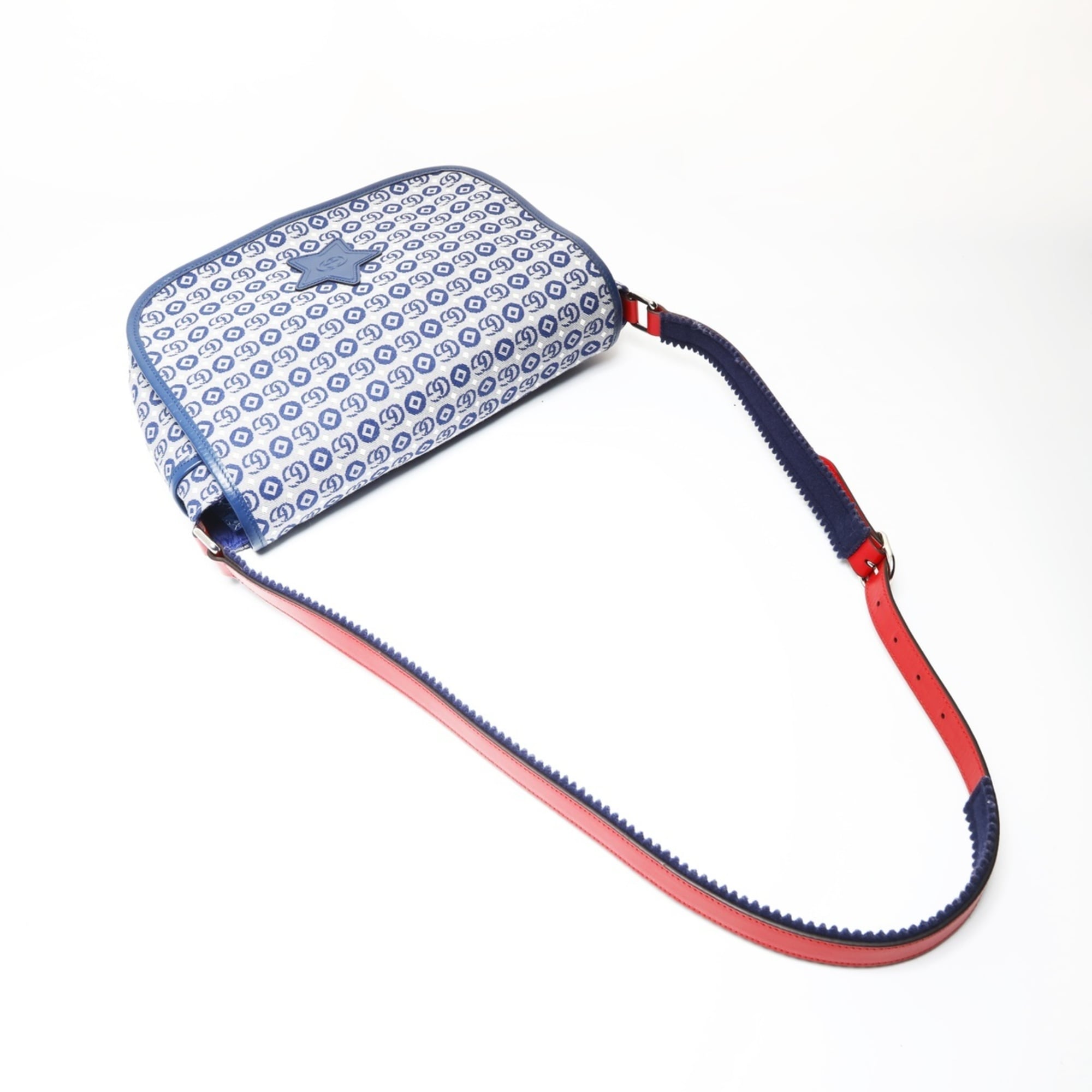 Gucci Gg Canvas Blue Gg Canvas Shoulder Bag (Pre-Owned)
