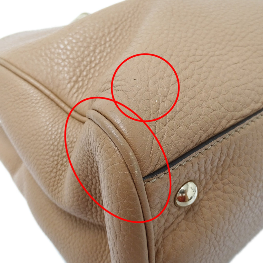 Gucci Beige Leather Handbag Shoulder Bag (Pre-Owned)