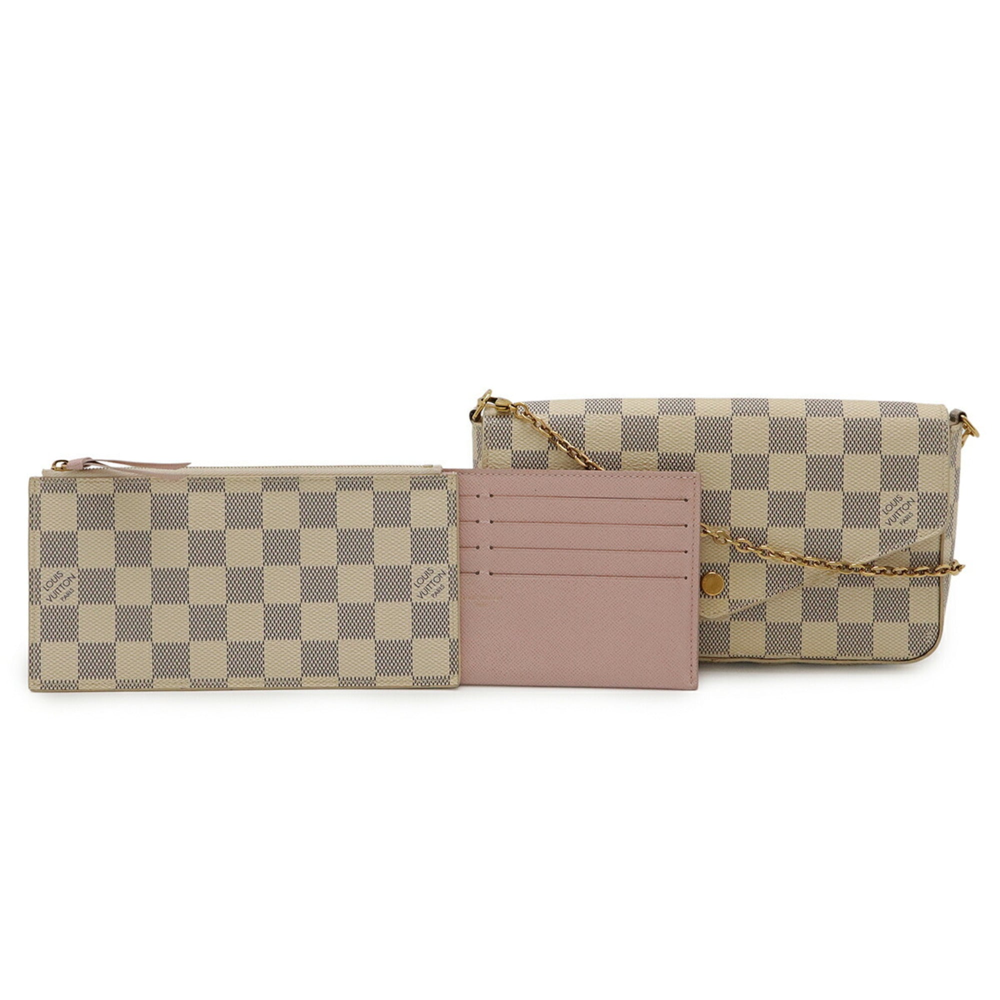 Louis Vuitton Damier Azur Ivory Damier Azur Clutch Bag Pochette Shoulder Bag