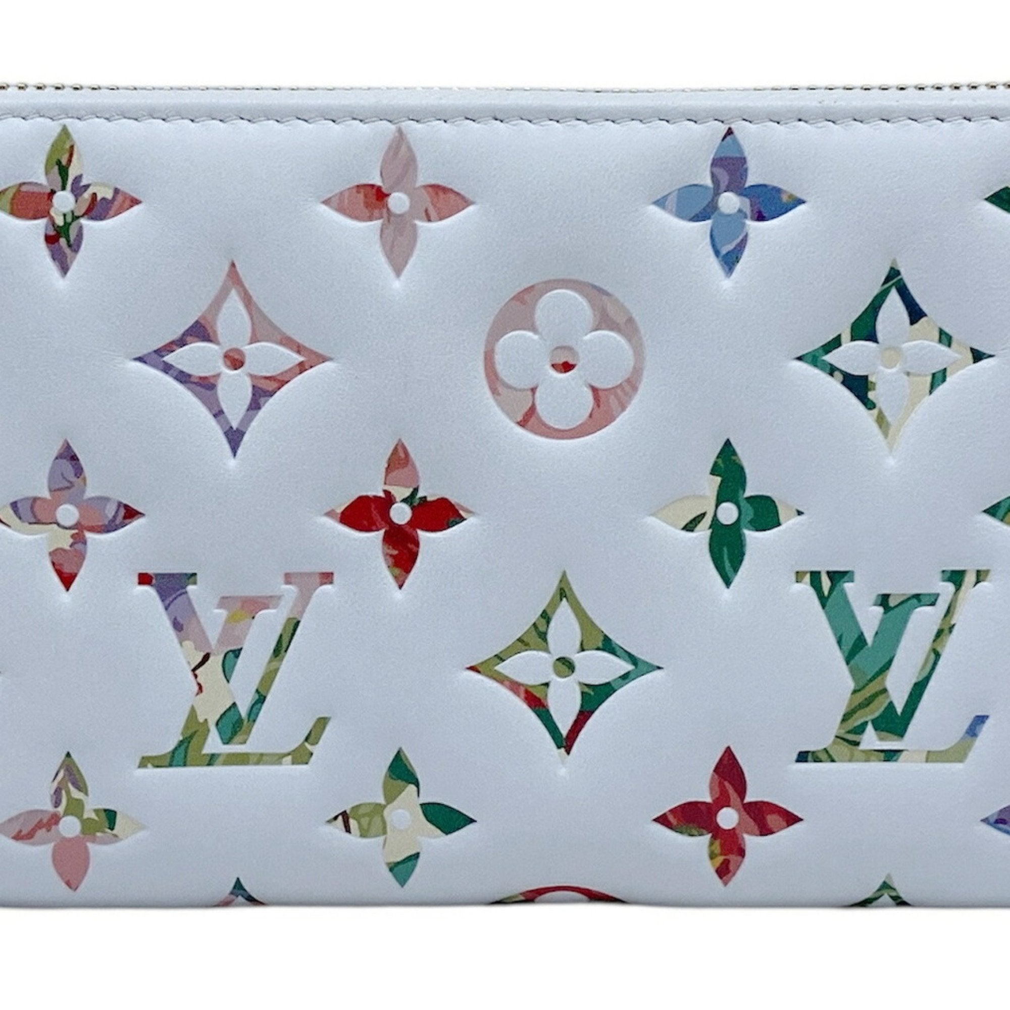 Louis Vuitton Multi-Color White Leather Long Wallet