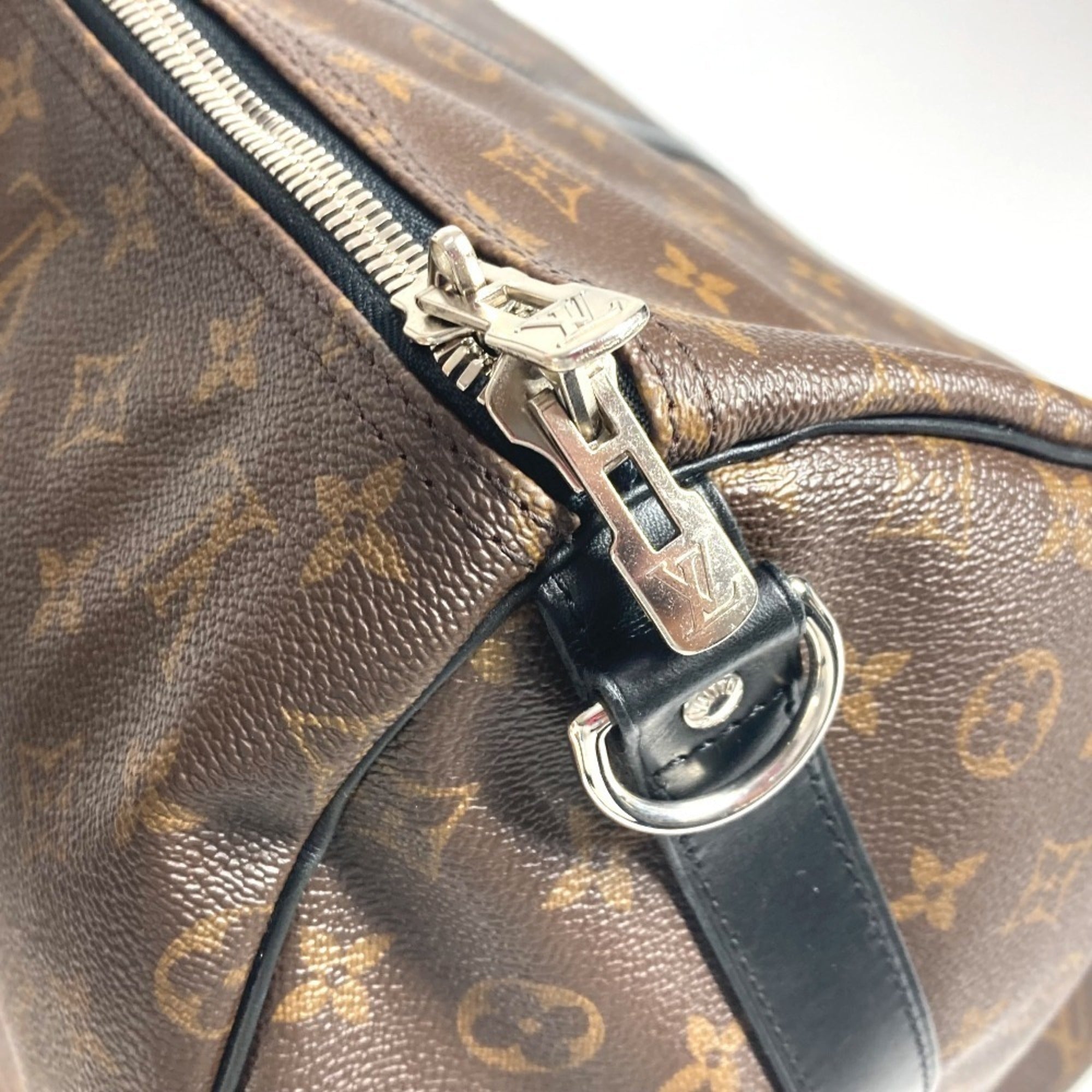 Louis Vuitton Monogram Macassar Black Brown Boston Bag Shoulder Bag