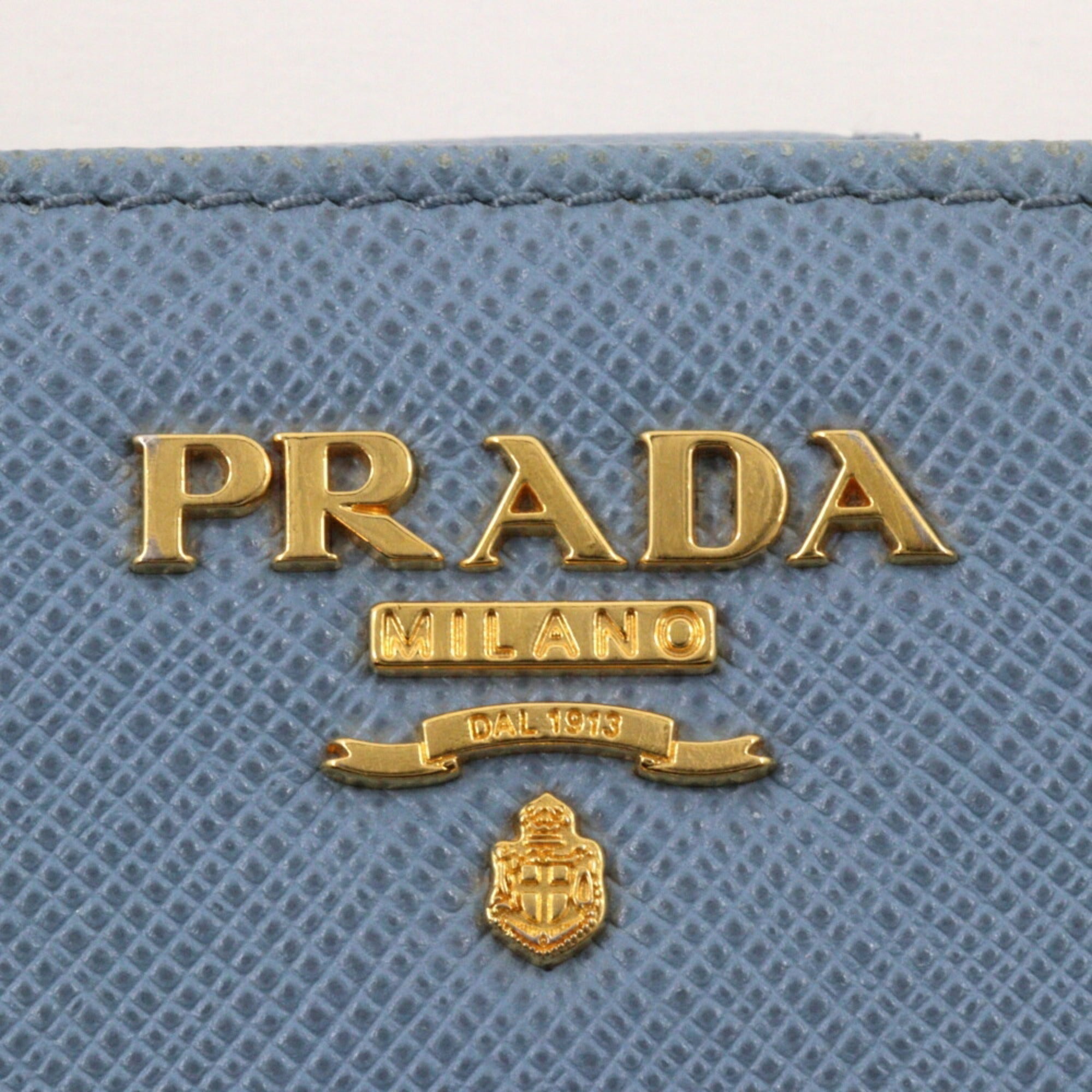 Prada Astrale Light Blue Saffiano Wallet (Bi-Fold)