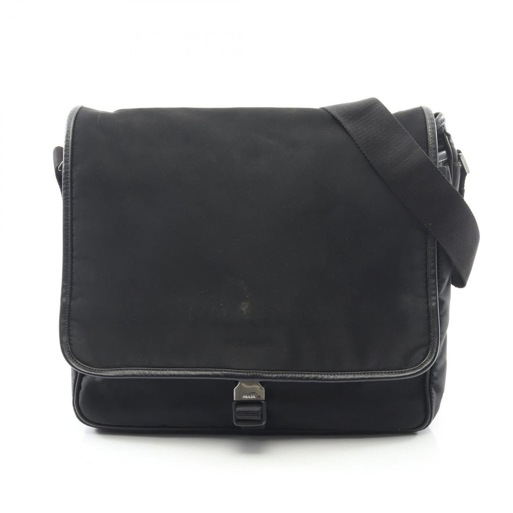 Prada Black Nylon Saffiano Triangle Shoulder Bag