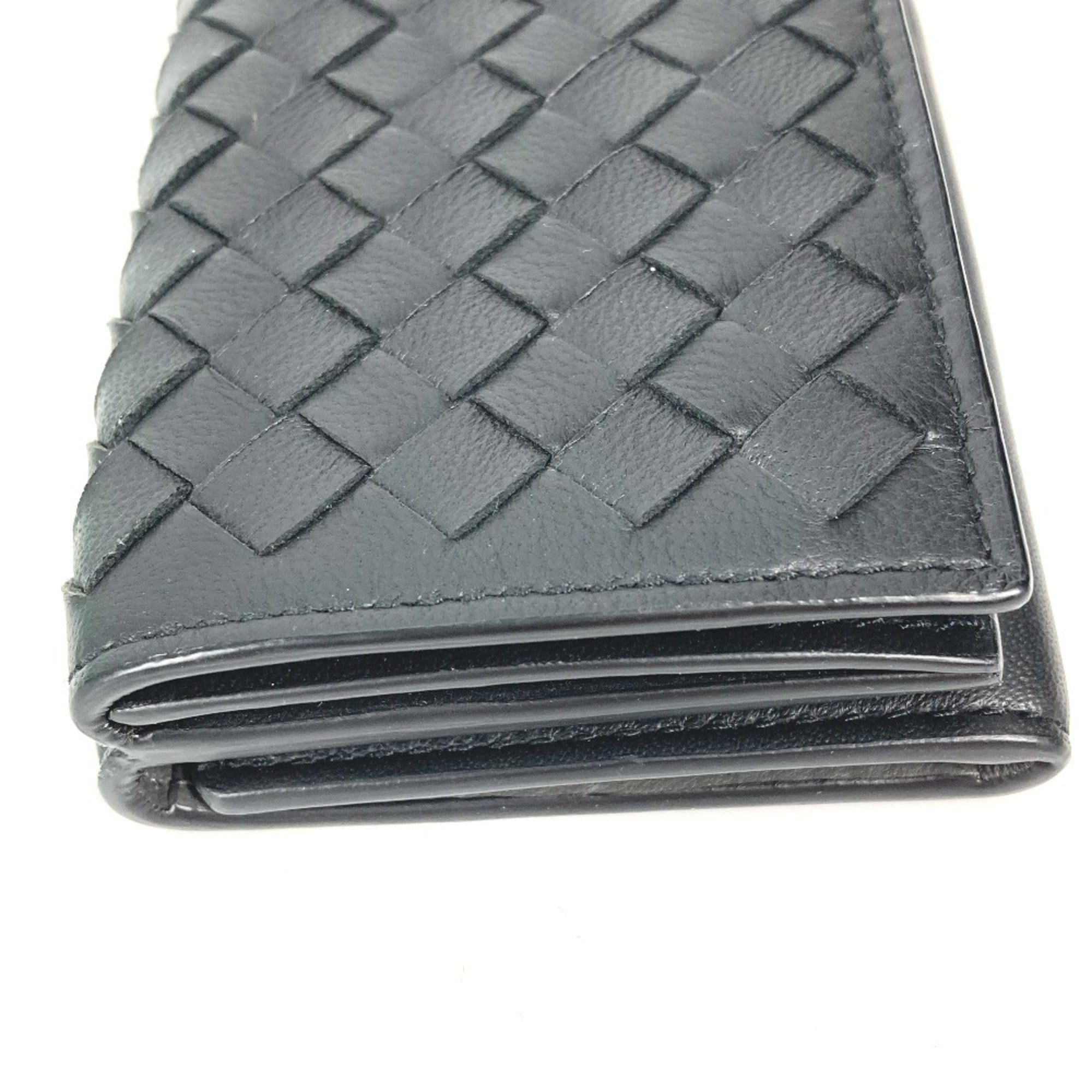Bottega Veneta Black Intrecciato Wallet (Tri-Fold)