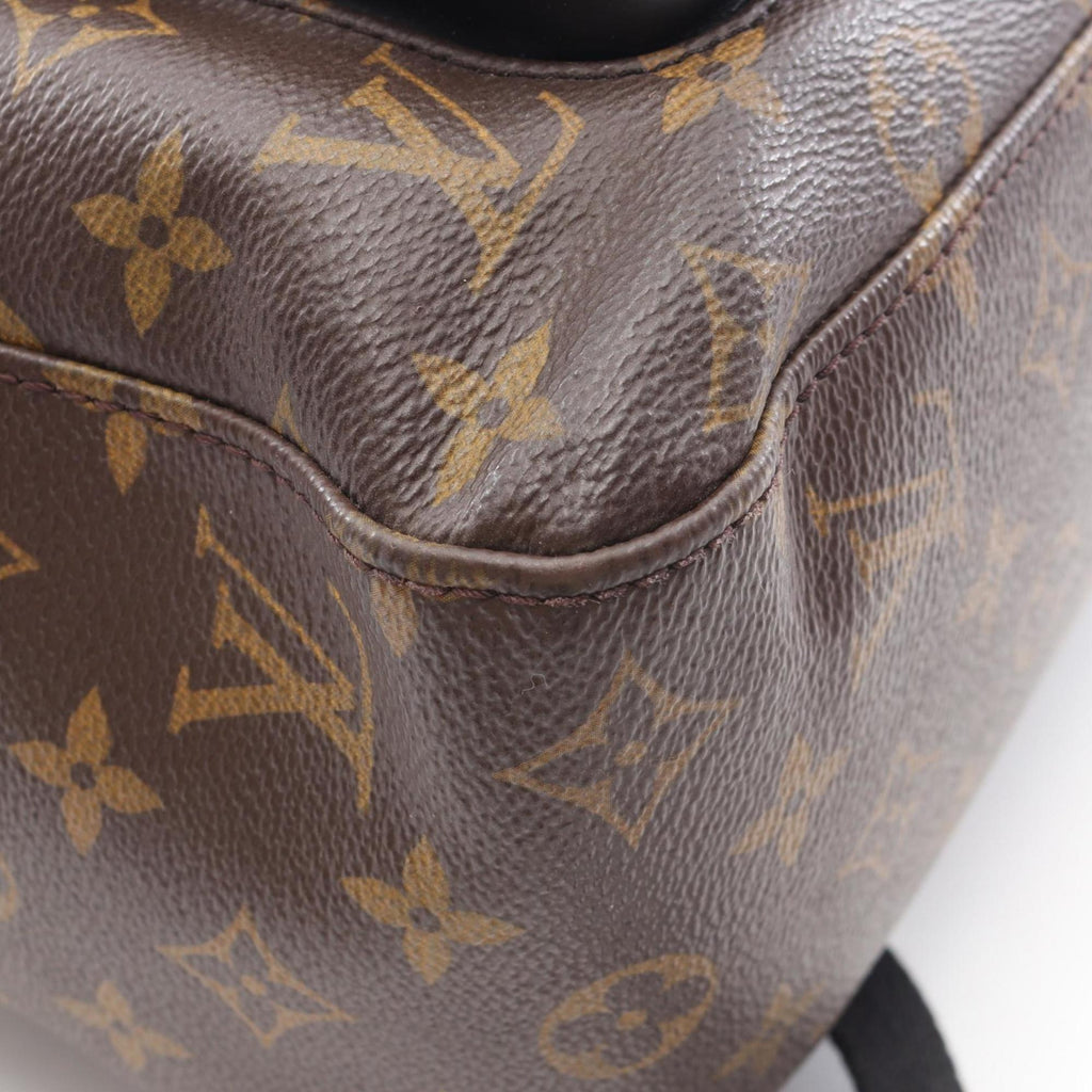 Louis Vuitton Black Brown Monogram Macassar Coated Canvas Leather Backpack