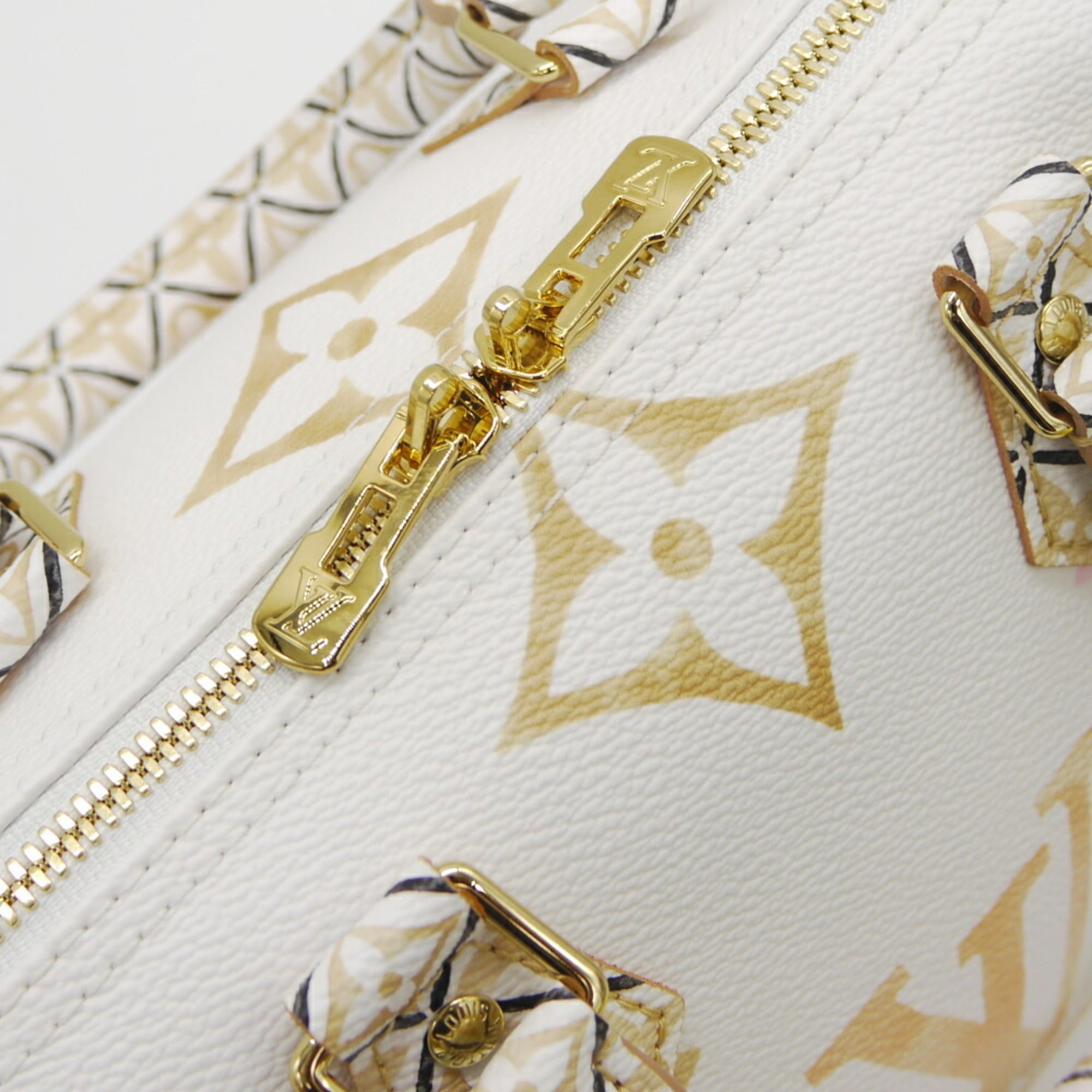 Louis Vuitton Leather Canvas Boston Bag Shoulder Bag