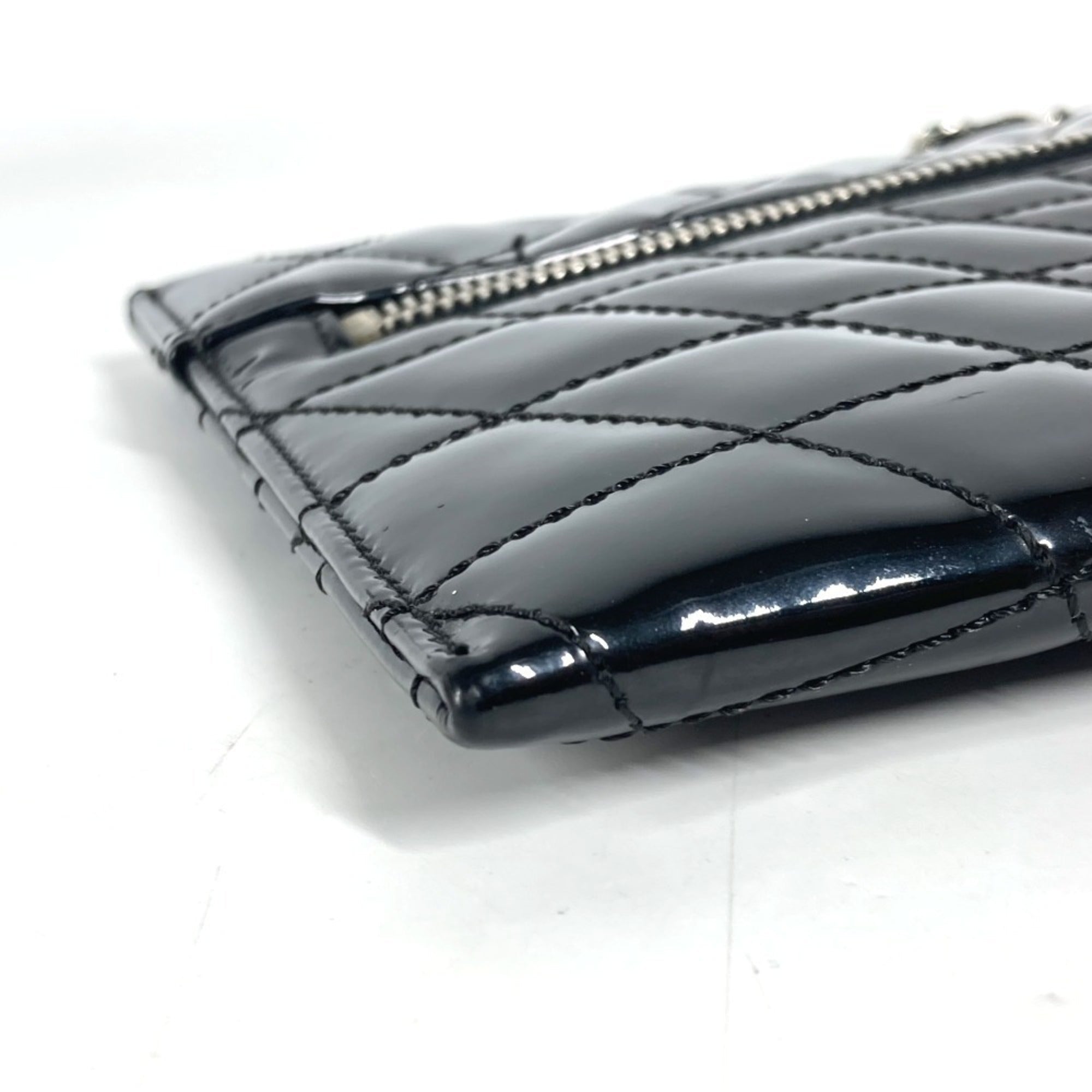 Chanel Black Patent Leather Clutch Bag Pouch