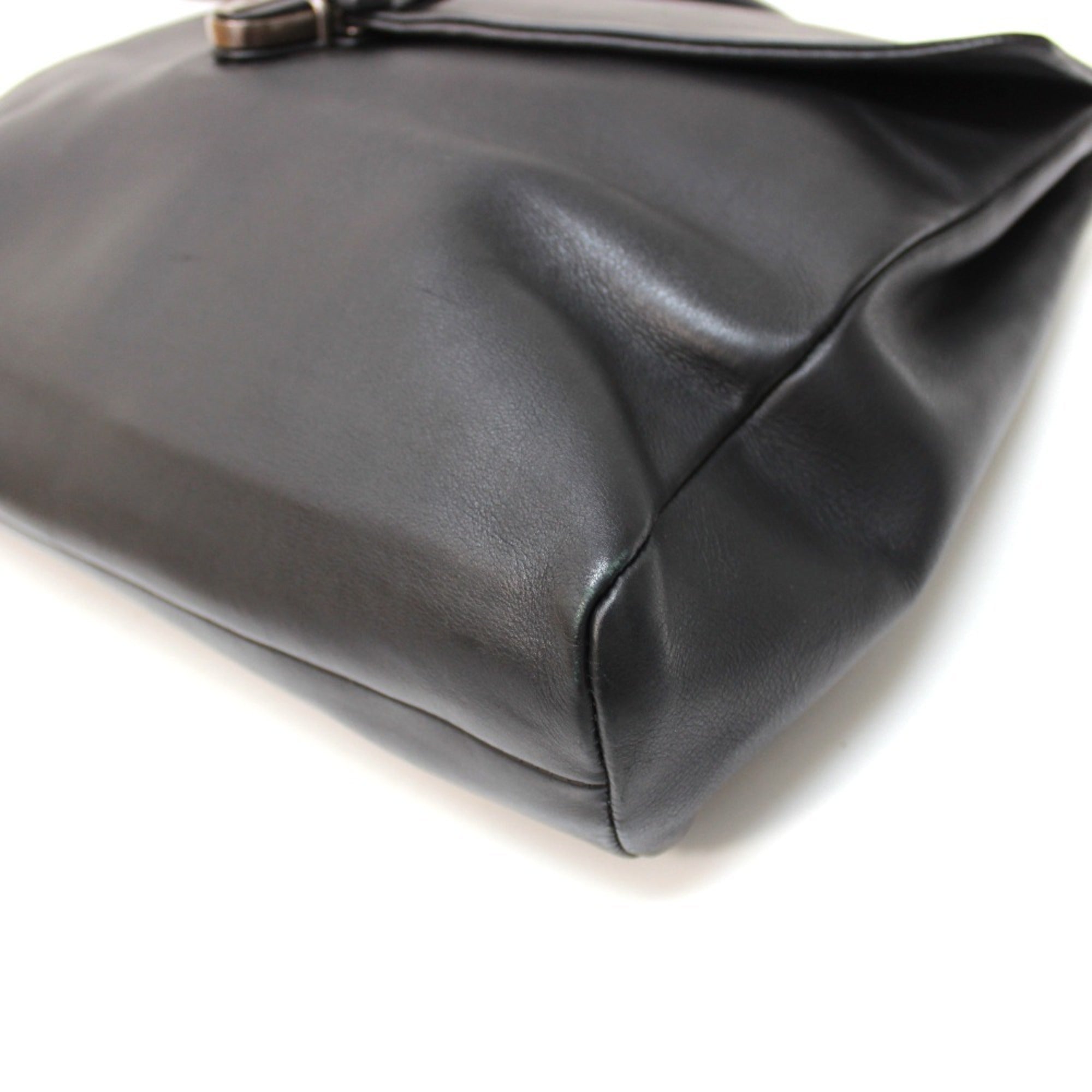 Bottega Veneta Black Leather Briefcase Handbag Tote Bag