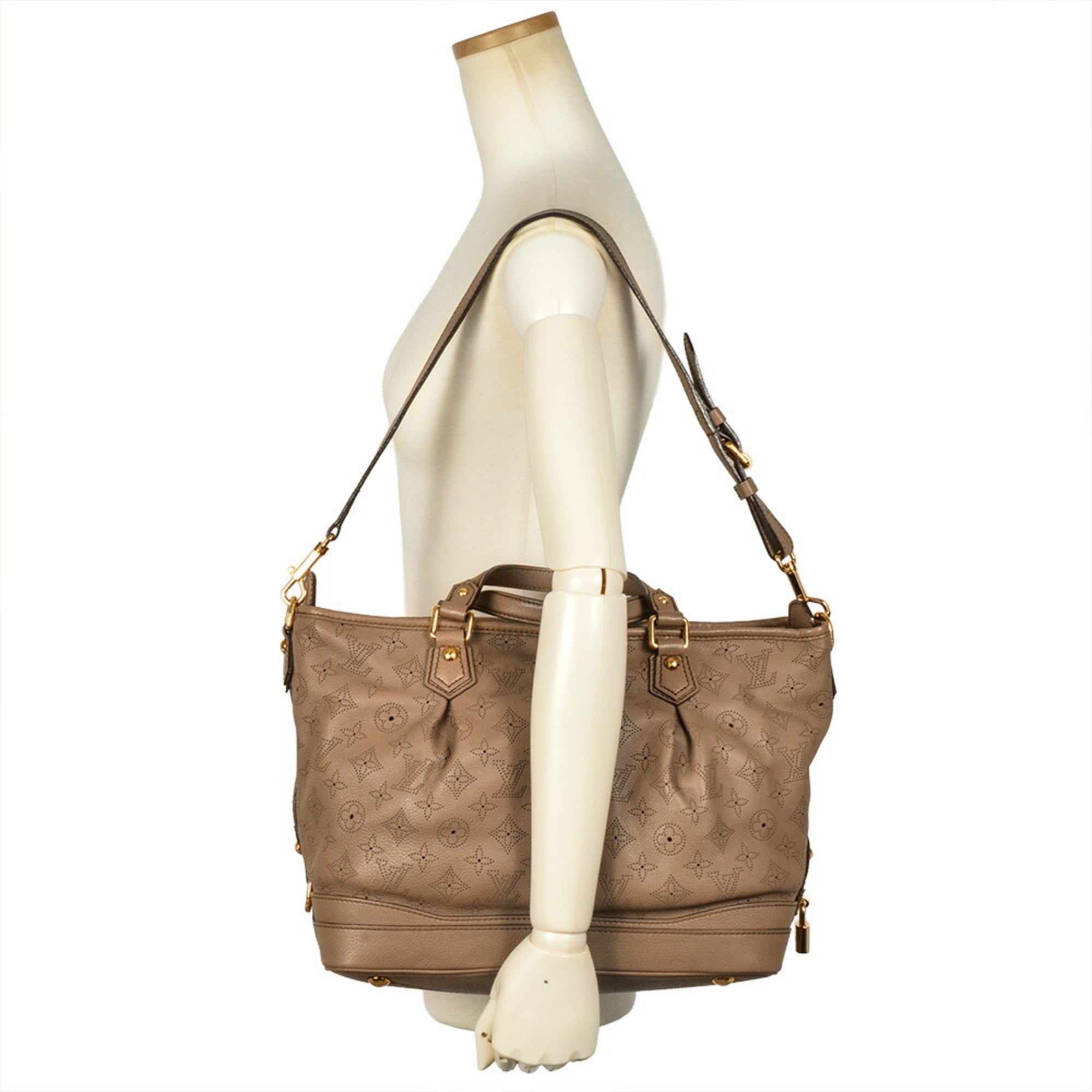 Louis Vuitton Beige Beige Poodle Monogram Mahina Leather Tote Bag