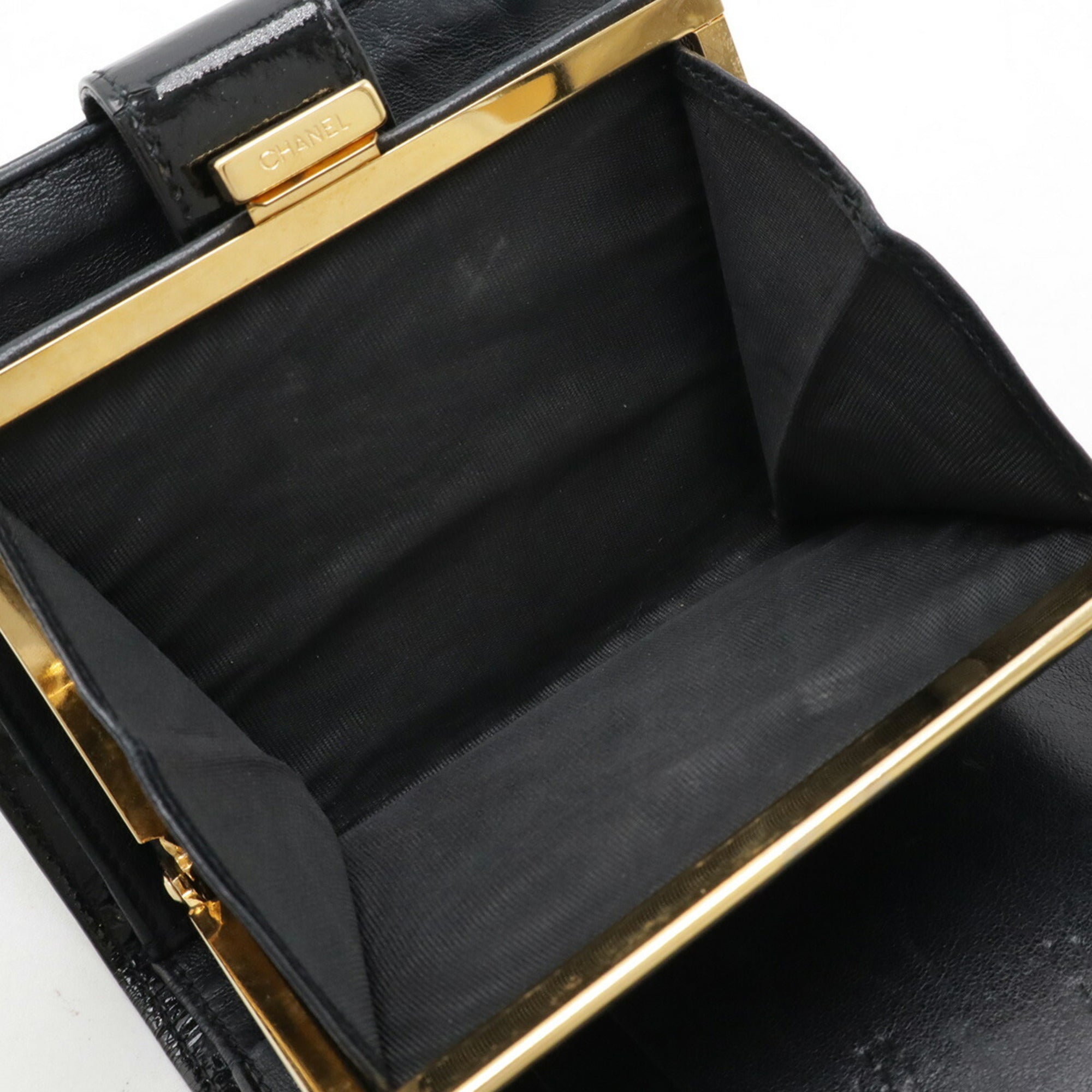 Chanel Black Patent Leather Wallet (Bi-Fold)