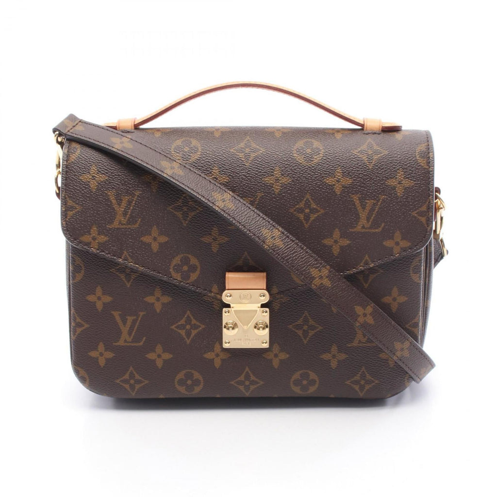 Louis Vuitton Brown Coated Canvas Leather Handbag Pochette