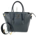 Louis Vuitton Black Noir Leather Handbag Shoulder Bag Tote Bag