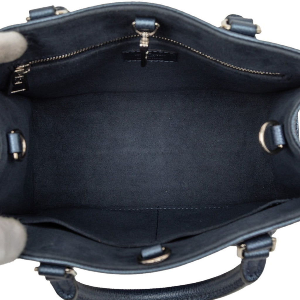 Louis Vuitton Metallic Blue Leather Handbag Shoulder Bag