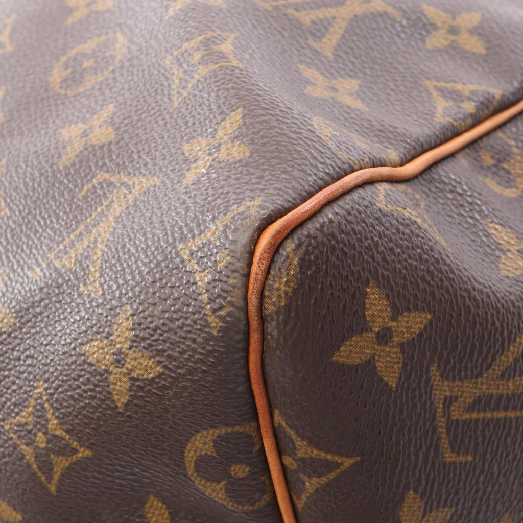 Louis Vuitton Brown Coated Canvas Leather Boston Bag Handbag