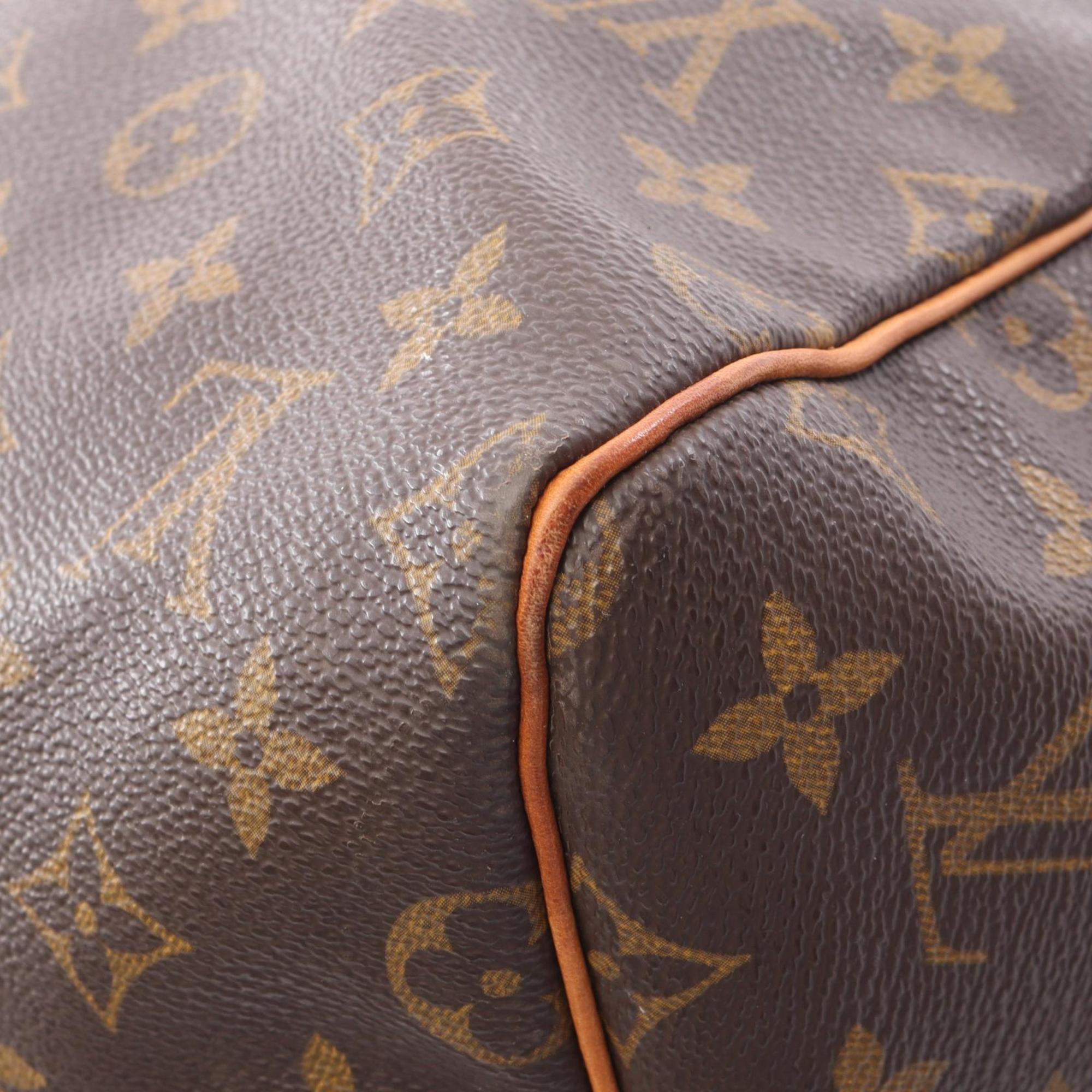 Louis Vuitton Brown Coated Canvas Leather Boston Bag Handbag