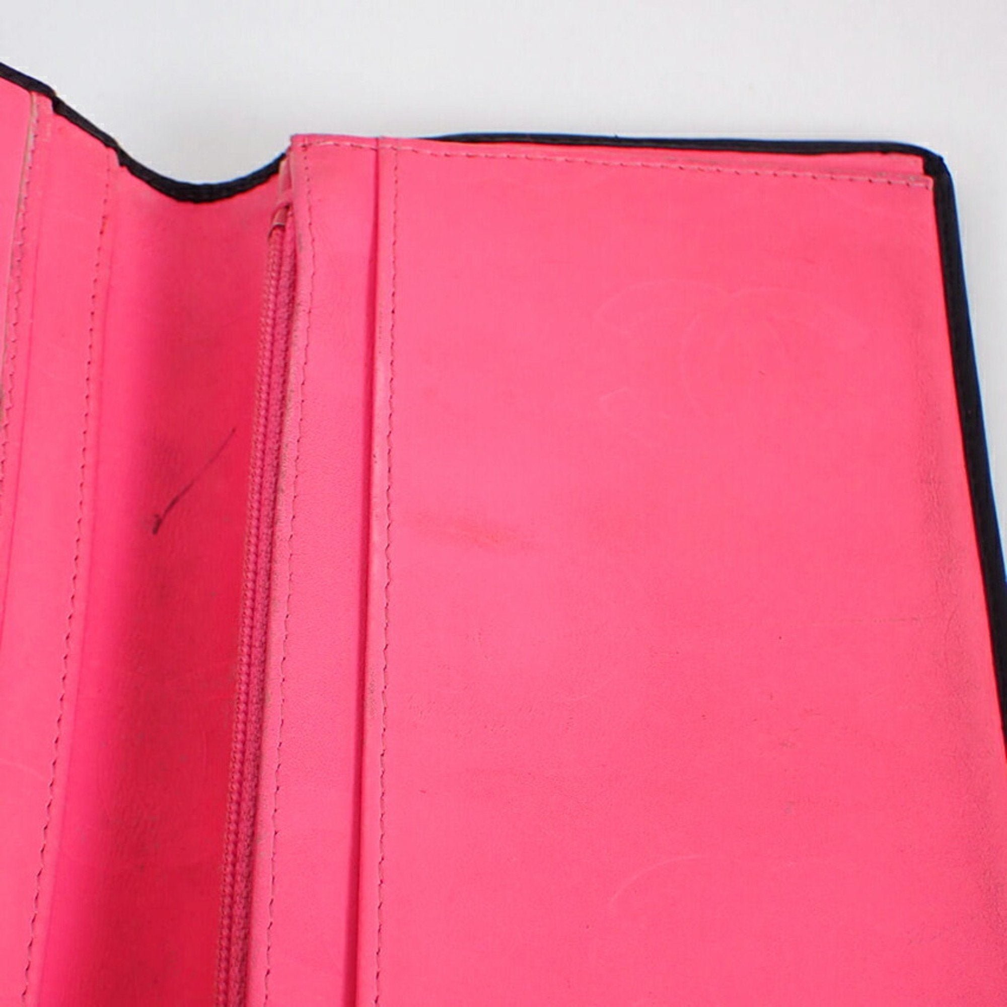 Chanel Black Pink Cambon Ligne Long Wallet (Bi-Fold)