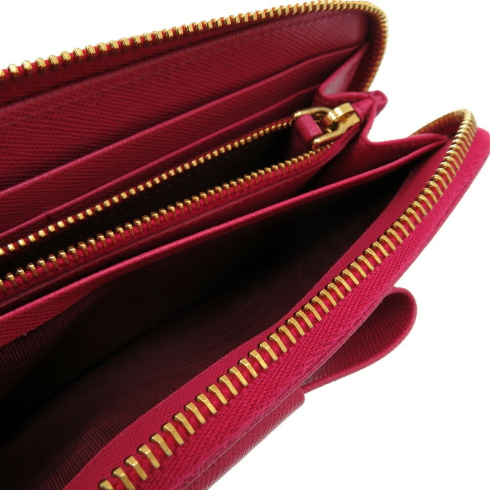 Prada Pink Leather Long Wallet (Bi-Fold)
