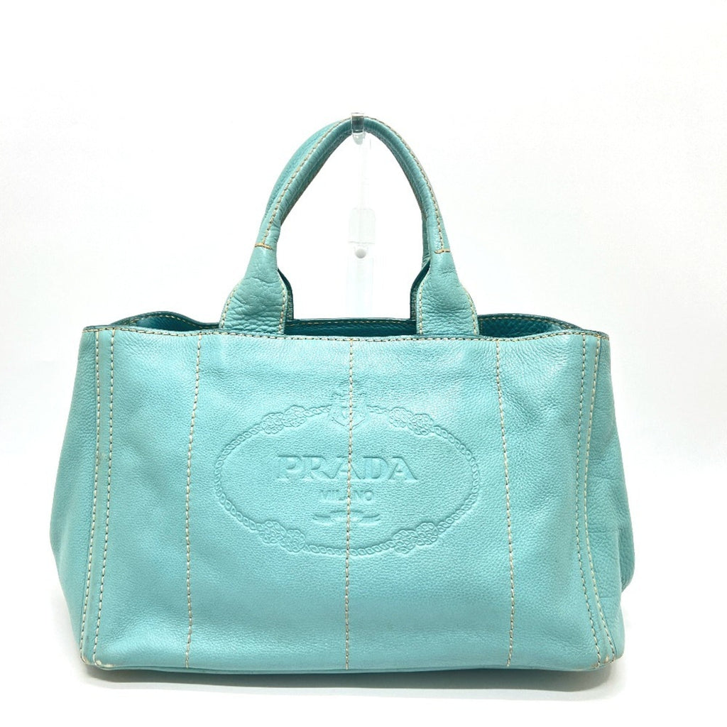 Prada Blue Canapa Handbag Tote Bag