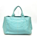 Prada Blue Canapa Handbag Tote Bag