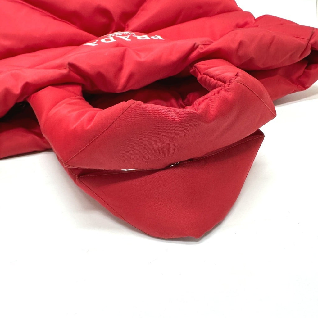 Prada Red Color Nylon Tote Bag