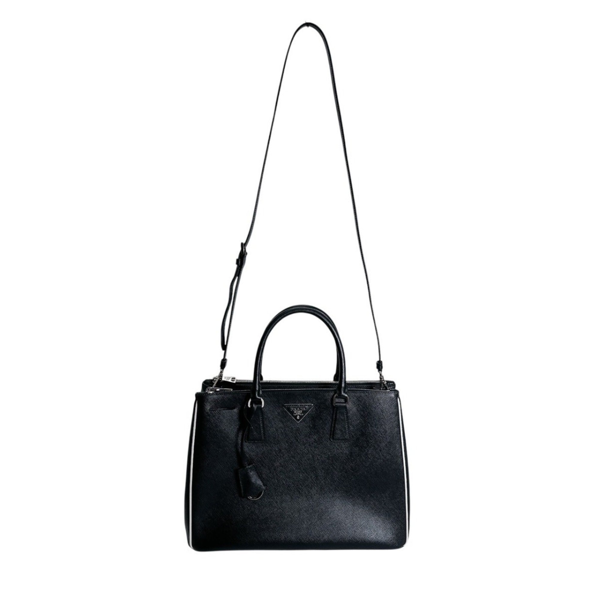 Prada Saffiano Black Leather Tote Bag