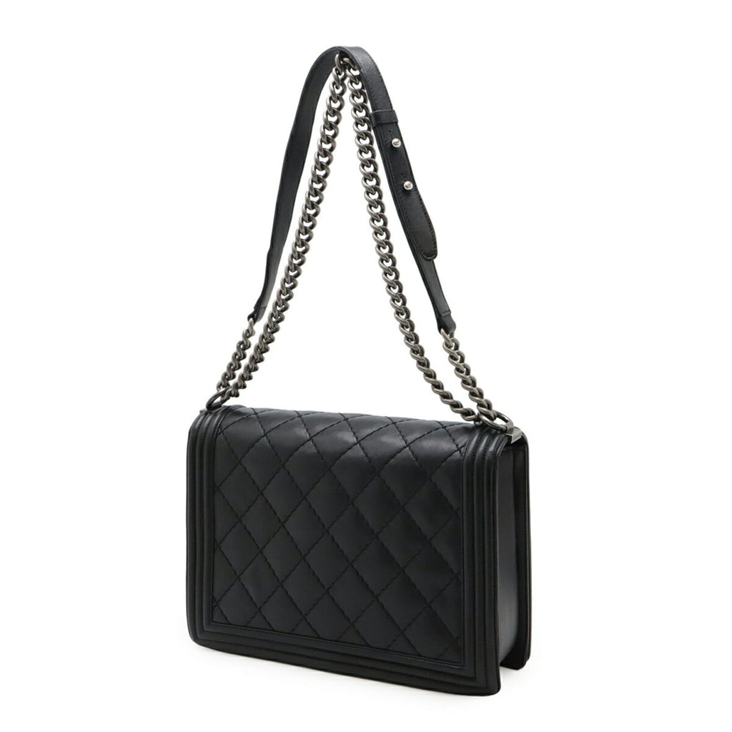 Chanel Matelasse Black Leather Shoulder Bag