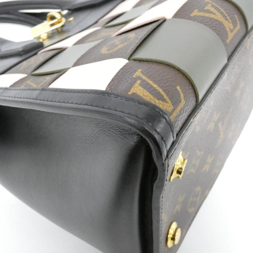 Louis Vuitton Black Coated Canvas Leather Handbag