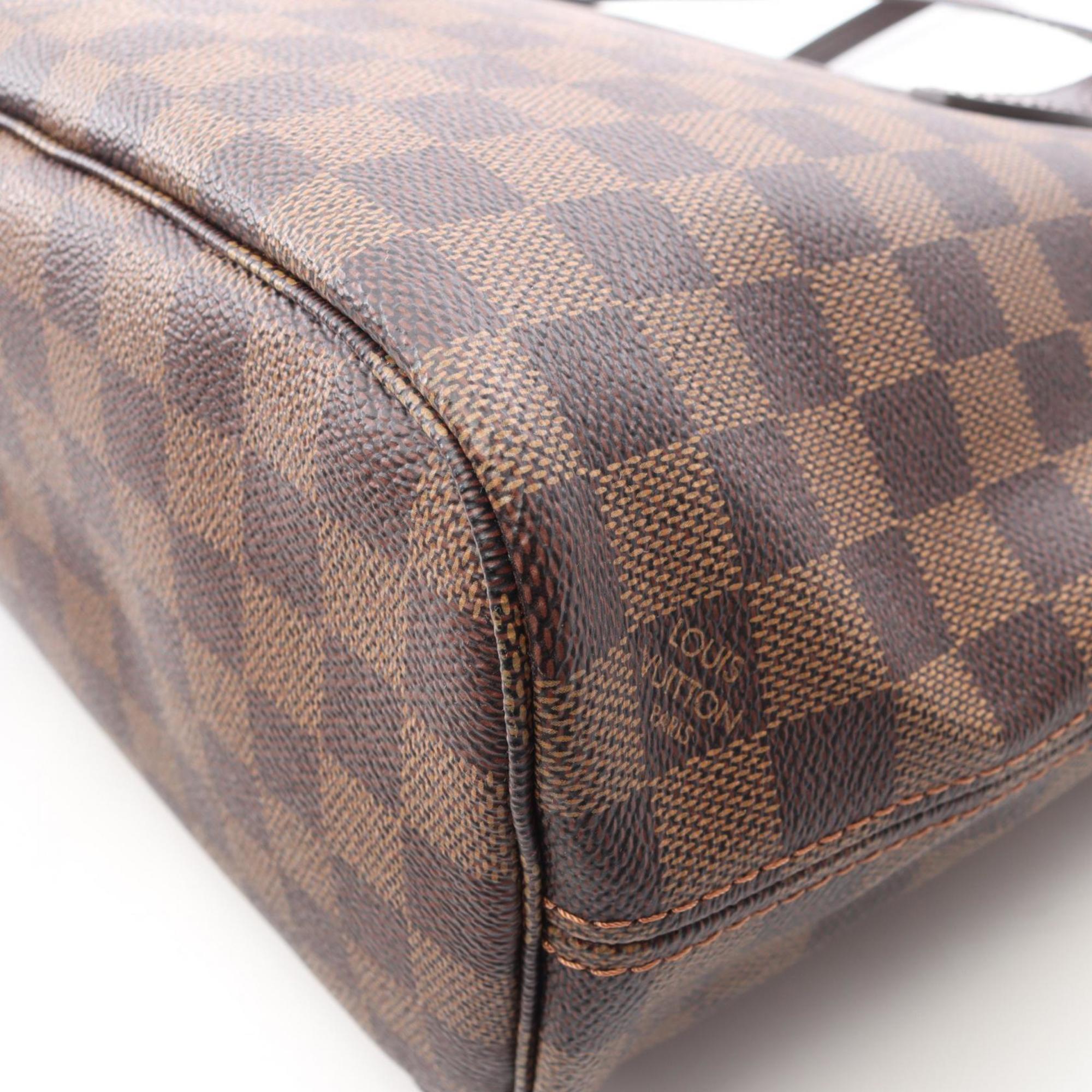 Louis Vuitton Brown Ebene Coated Canvas Leather Handbag Pouch Tote Bag